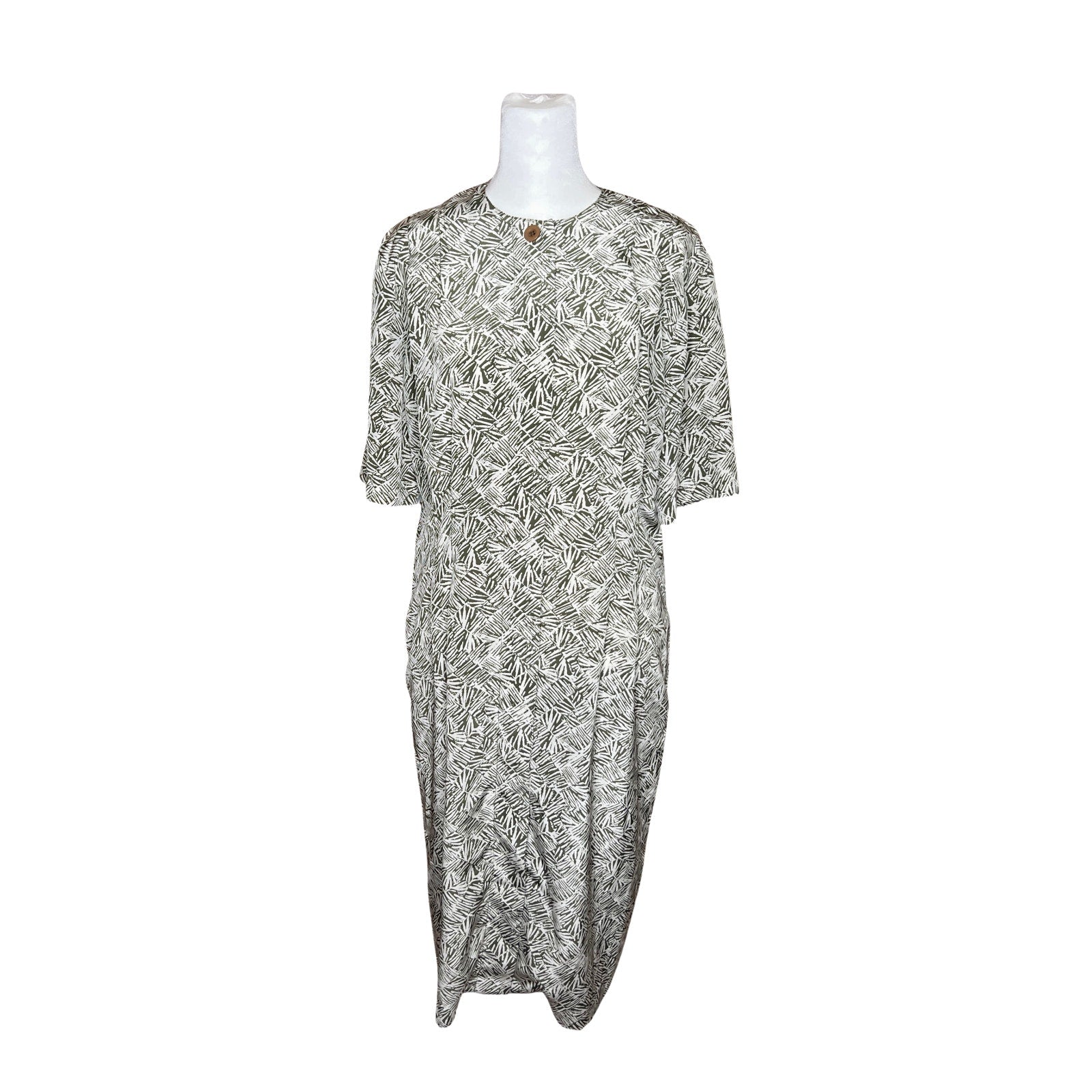 liz claiborne dresses vintage Vtg 90s Dress Size 8 Green Abstract Tropical Resort Bota – the beehive Size:M - Long MAXI (47.2 in | 120 cm) Back then ff:ecomm_01032024 Evening Dresses Macy's Midi