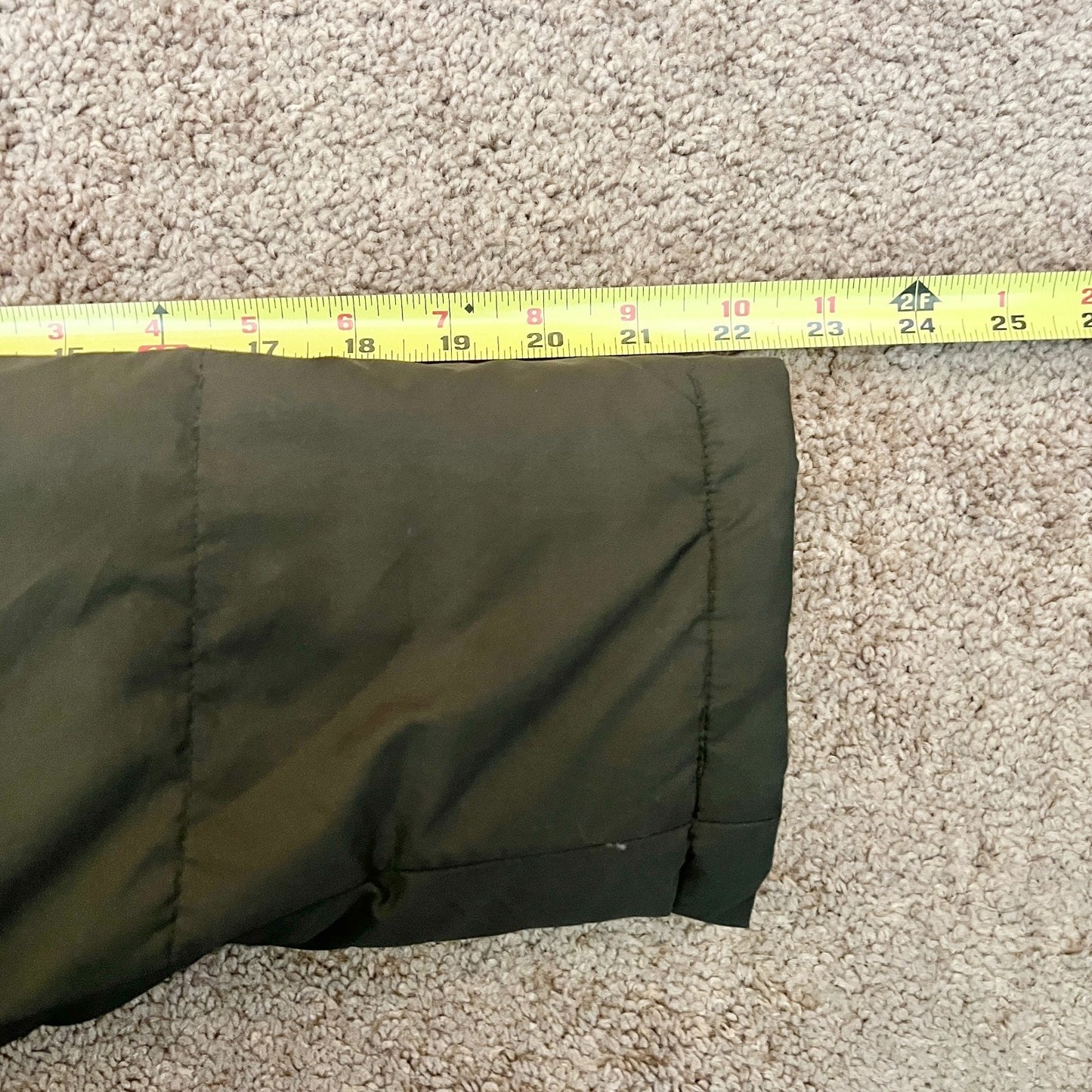 Bernado Womens Down Puffer Long Jacket Coat Size M Khaki Green Gorpcore Outdoor