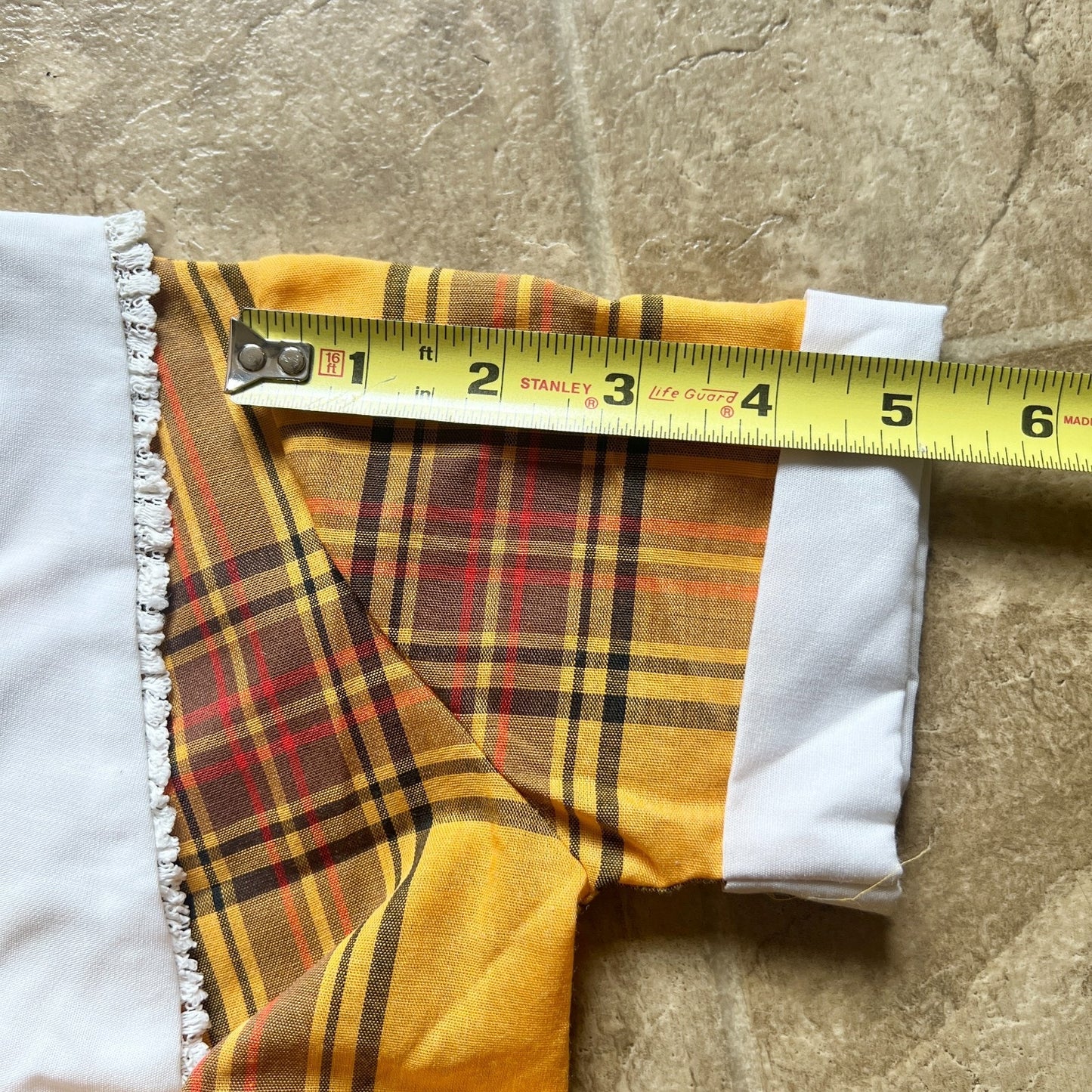 Vtg 60s Girls Tartan Plaid Dress Drop Waist Tie Big Collar Preppy Academia Twee