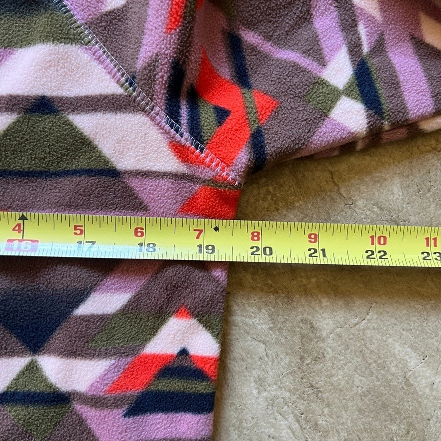 Eddie Bauer Womens Fleece 1/4 Zip Sweater Size M Multi-color Geometric Tribal Mountain Outdoor Hiking