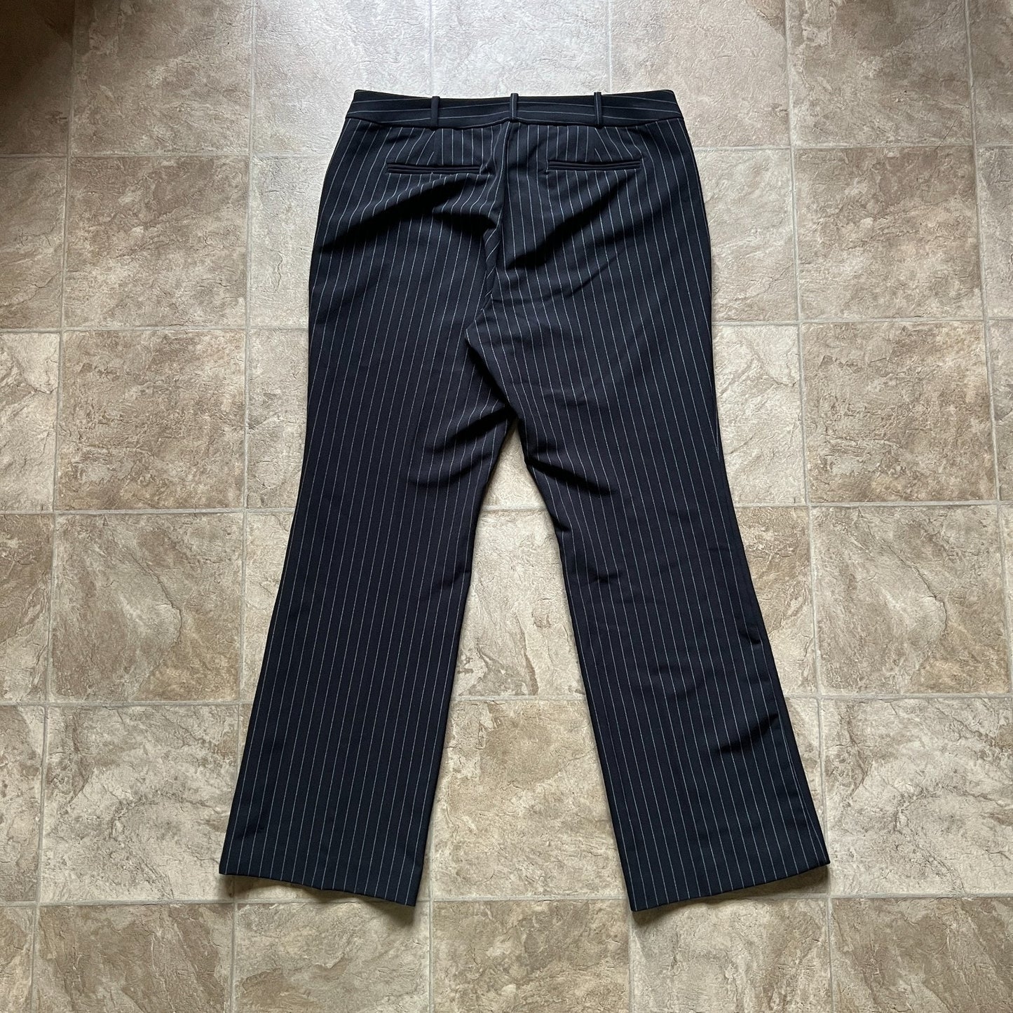 Vtg Y2K Liz Claiborne Dress Pants Size 12 Black Pinstripe