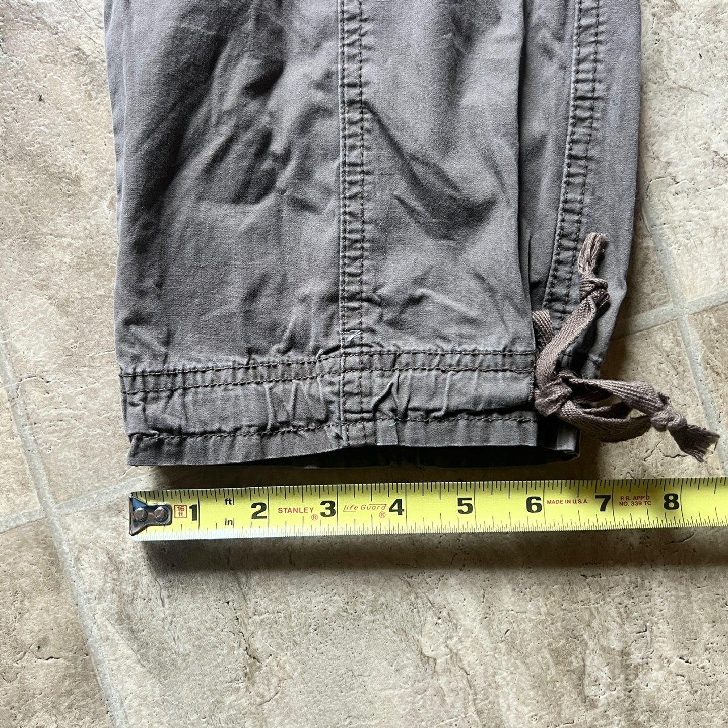 Vintage Y2K SO Wear It Declare It Womens Cargo Capri Pants Size 1 Taupe Brown Low Rise Grunge Skater