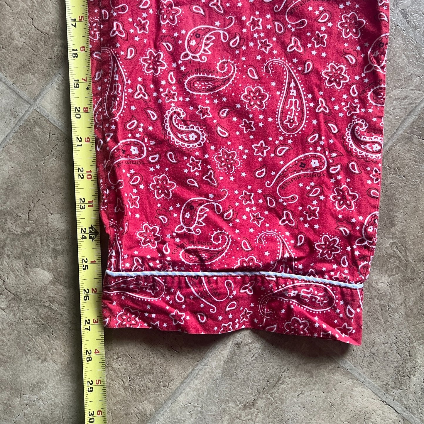 Tommy Hilfiger Womens Pajama Pants Size M Red Paisley Bandana Print Sleepwear Loungewear