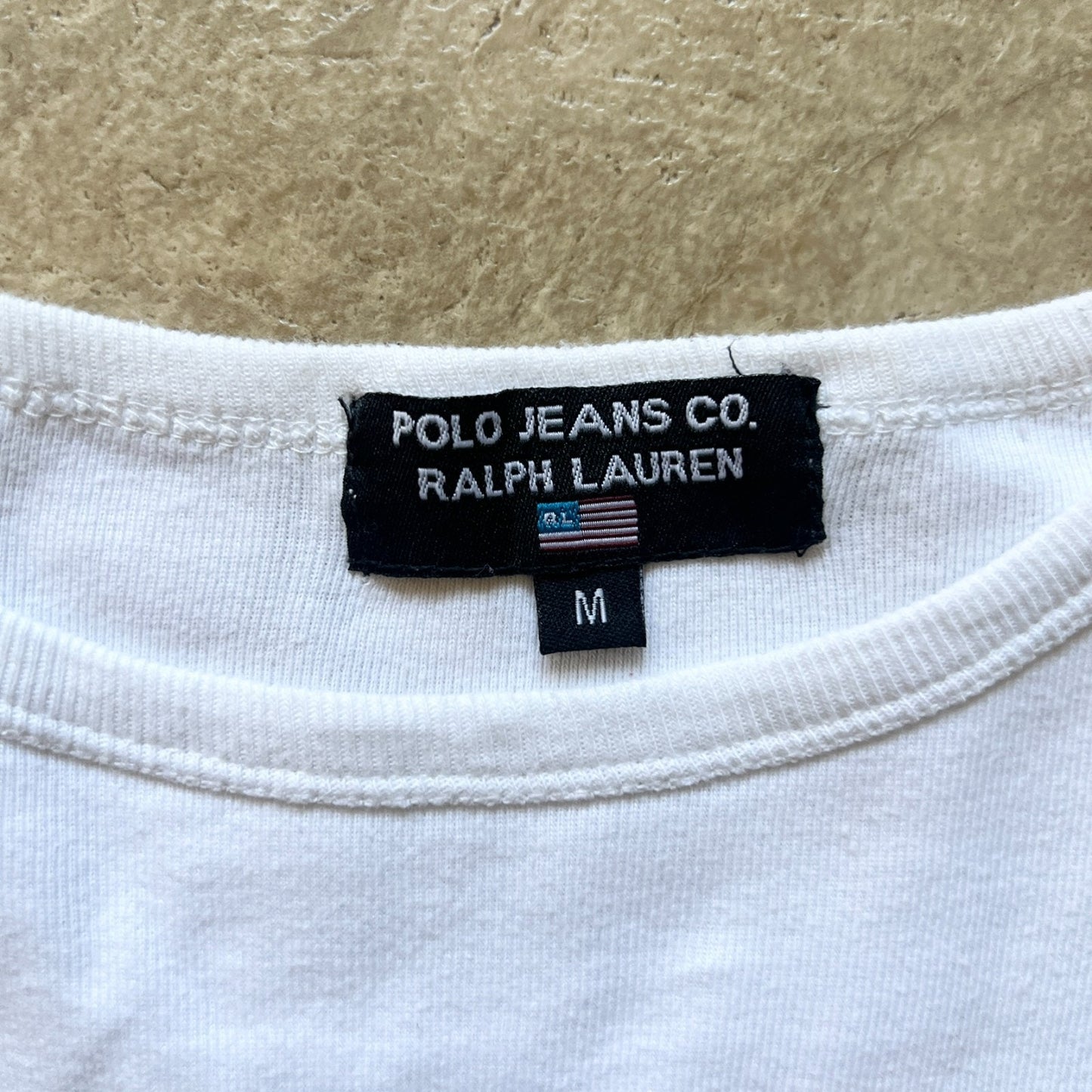 Vintage 90s Polo Jeans Ralph Lauren Mens Long Sleeve Shirt Size M White Black Spellout