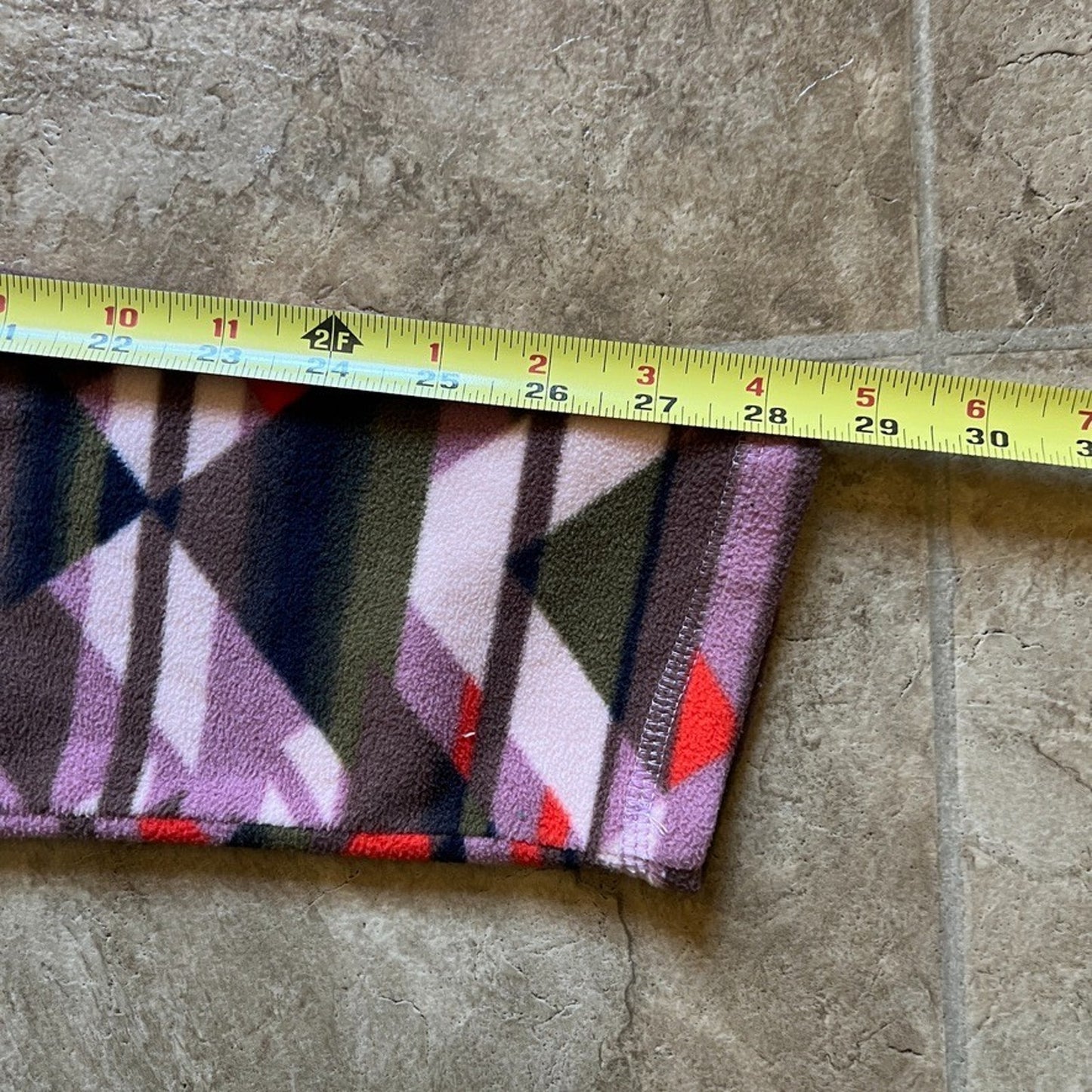 Eddie Bauer Womens Fleece 1/4 Zip Sweater Size M Multi-color Geometric Tribal Mountain Outdoor Hiking