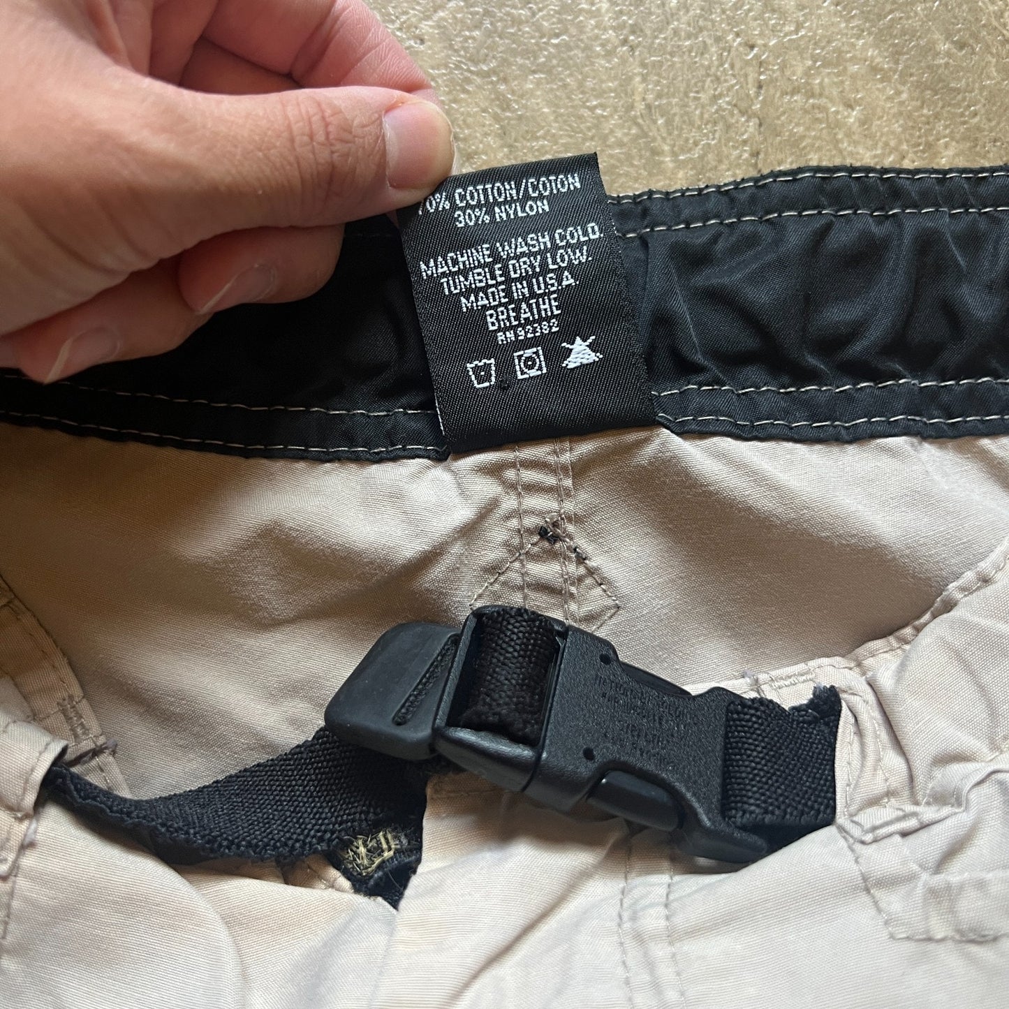 Prana Womens Breathe Pants Size M Tan Buckle Outdoor Hiking Camping