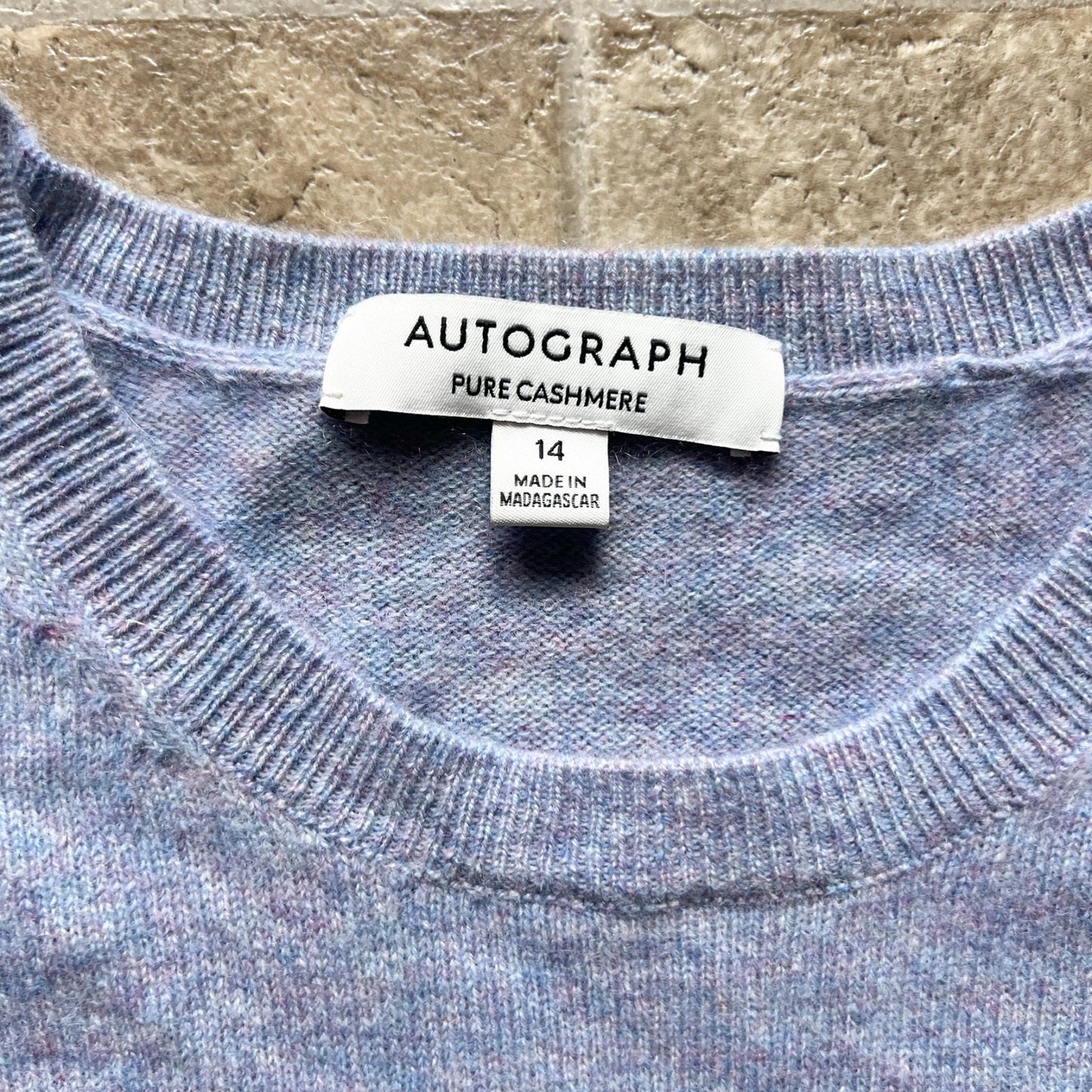 Autograph Womens Cashmere Sweater Size 10 Lilac Speckled