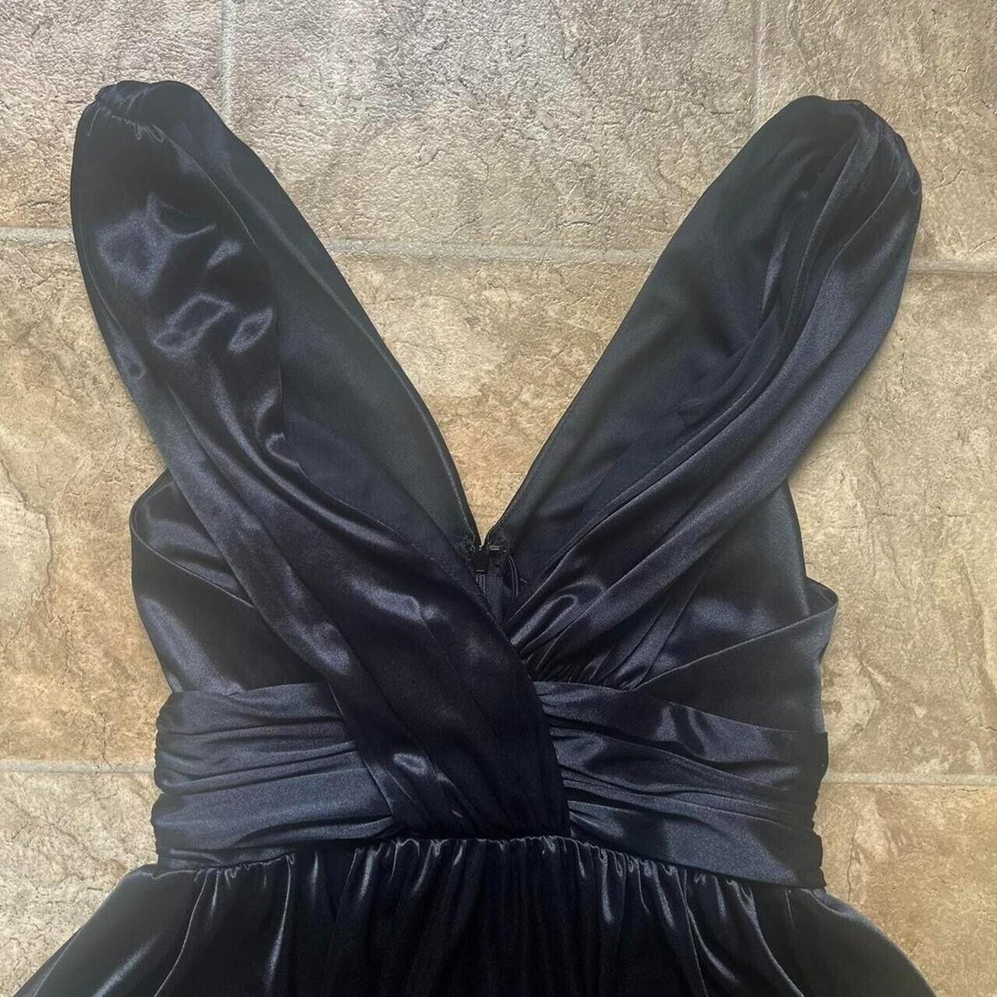 Vintage Y2K Twenty One Womens Babydoll Mini Dress Size S Black Satin Fairy Goth
