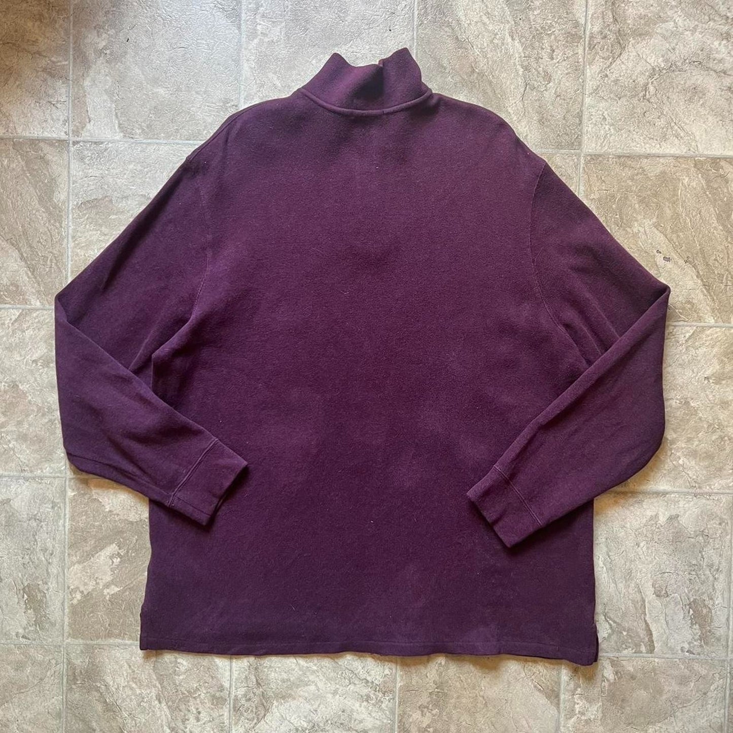 Polo Ralph Lauren Mens 1/4 Zip Sweater Size XXL Burgundy Purple Embroidered Pony Logo