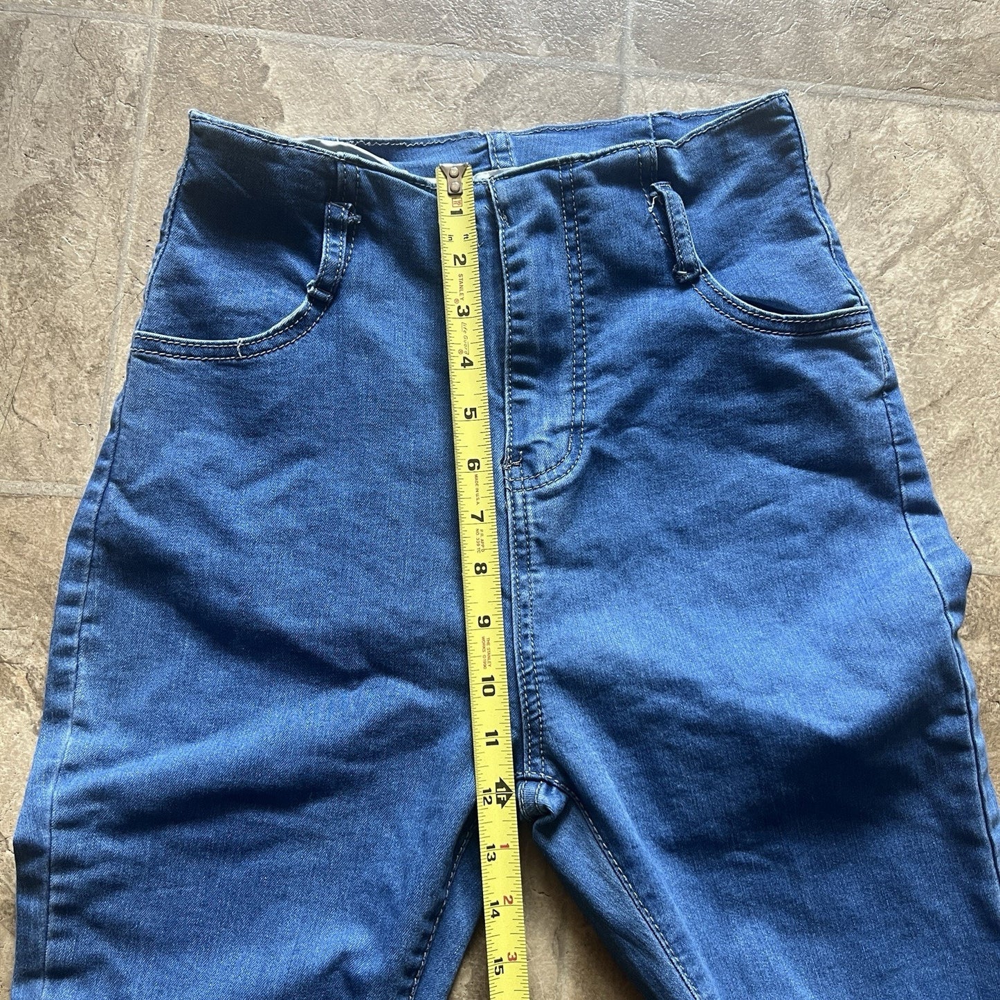 Womens Wide Leg Flare Jeans High Waisted Light Wash Stretchy 70s Inspired