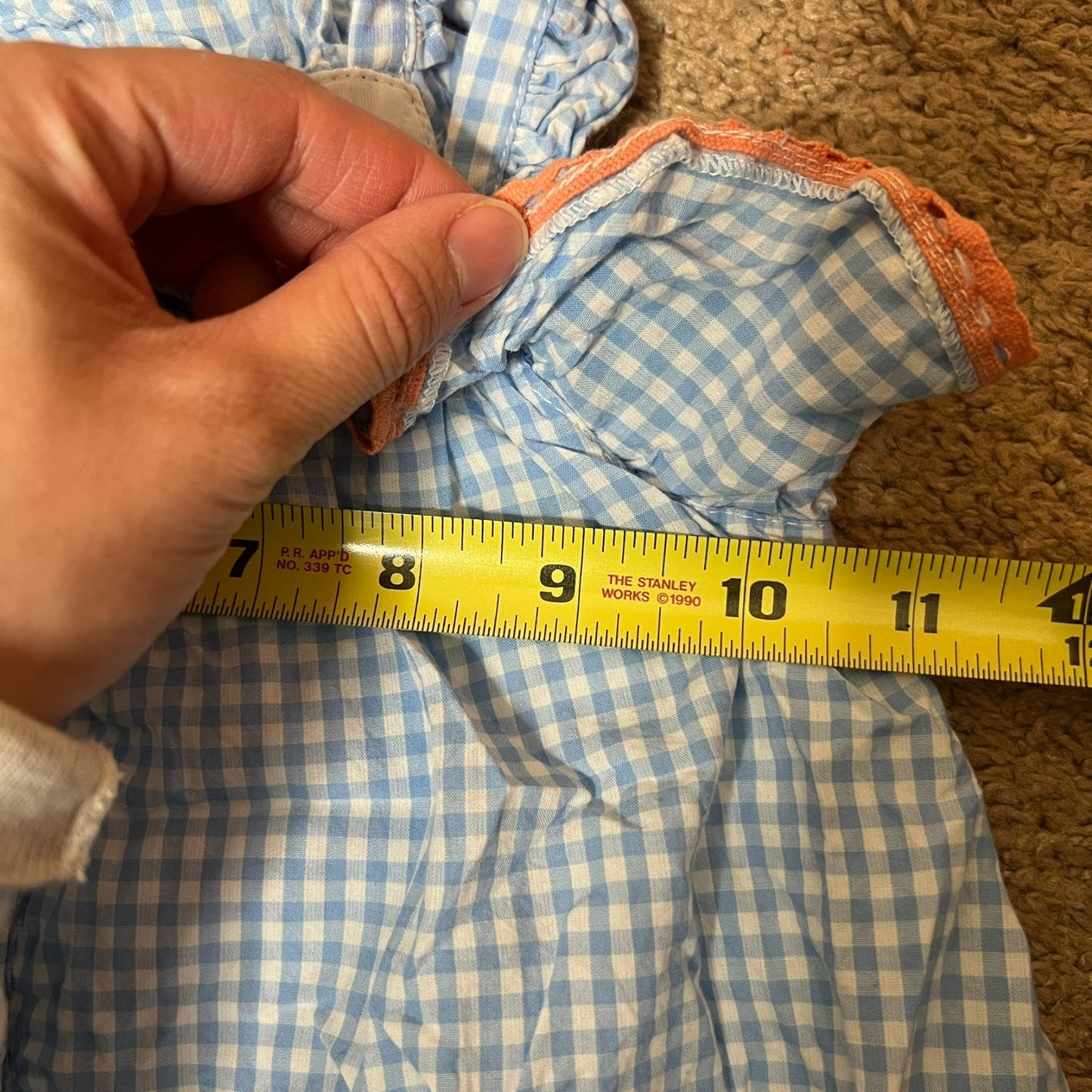 Joie Girls Dress 3T Blue Gingham Embroidered Strawberry Cottage Spring Dainty