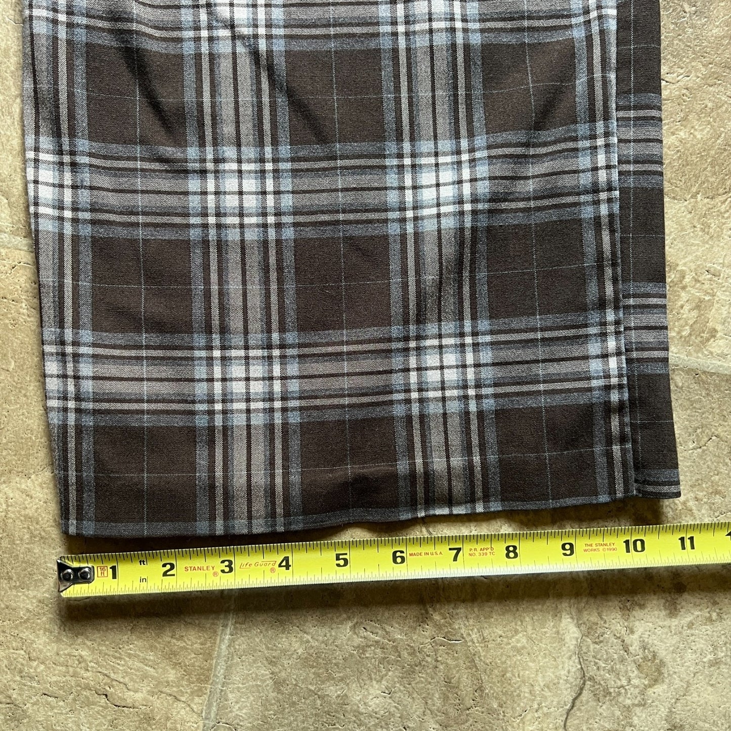 Vintage Y2K Dots Womens Plaid Trousers Size 18 Brown Dark Academia Office Siren