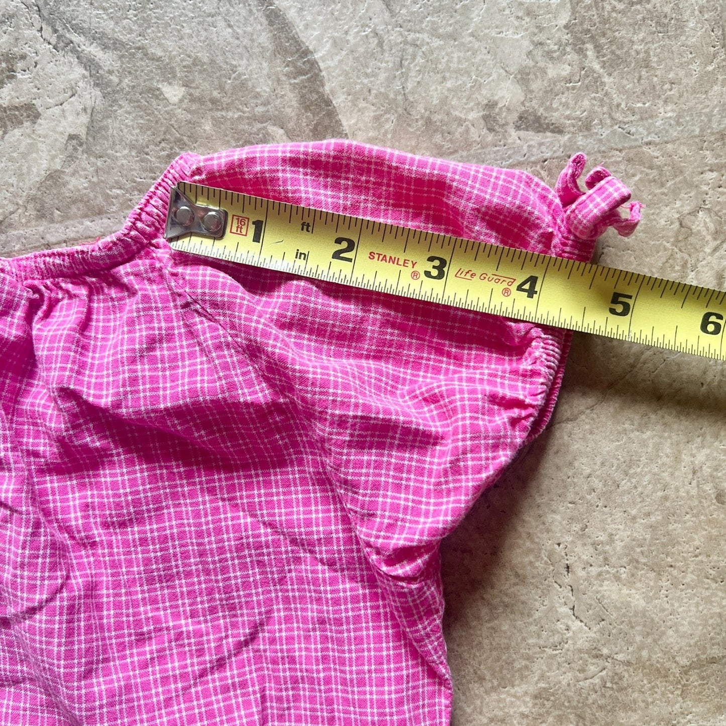 Vtg Y2K OshKosh B'gosh Girls Top 3T Pink Plaid Embroidered Flower Barbie Summer