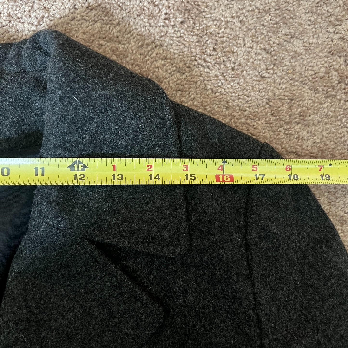 Esprit Womens Double Breasted Wool Pea Coat Size L Gray Classic Preppy