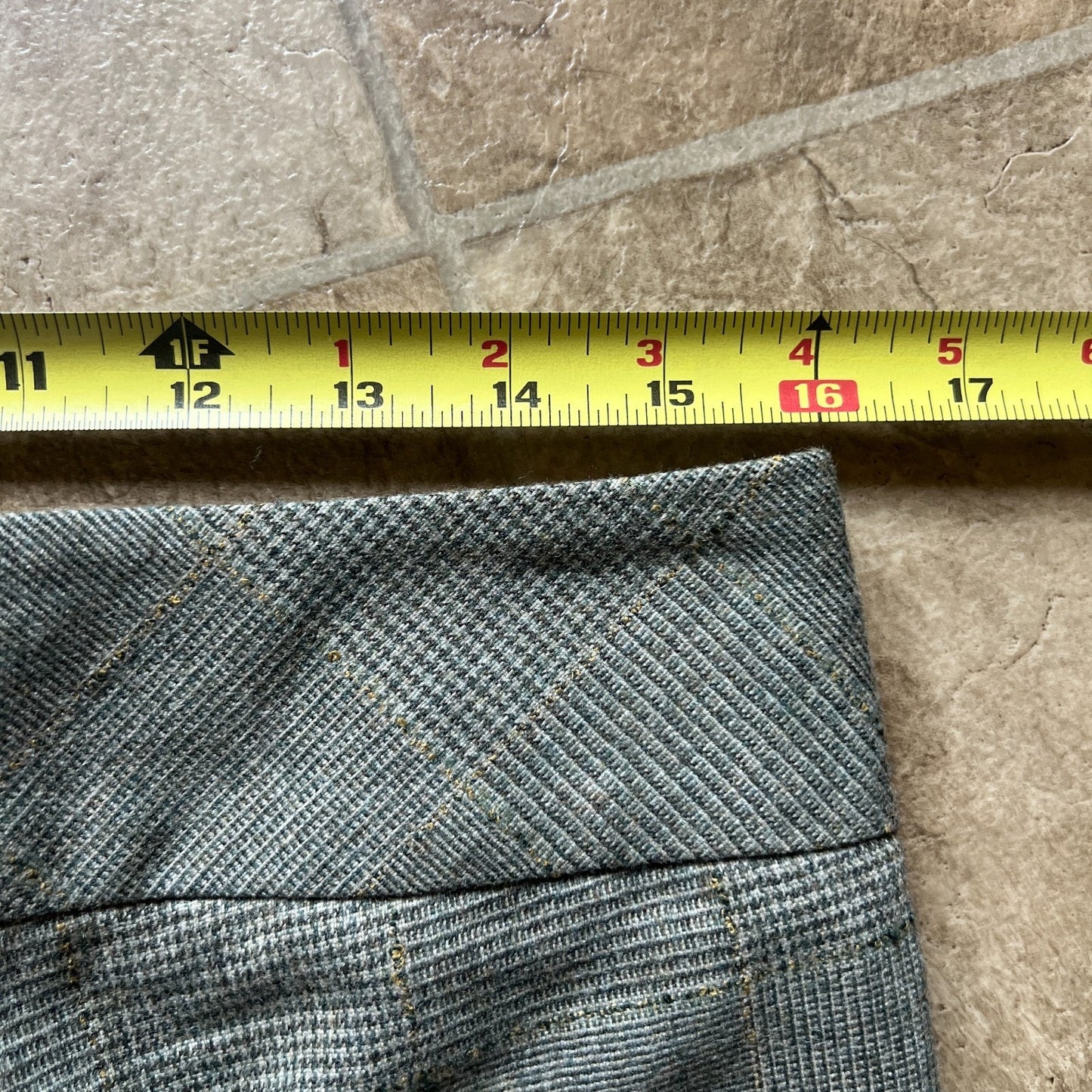 Worth New York Womens Wool Blend Dress Pants Size 4 Plaid Sage Gray Straight Leg Low Rise Formal