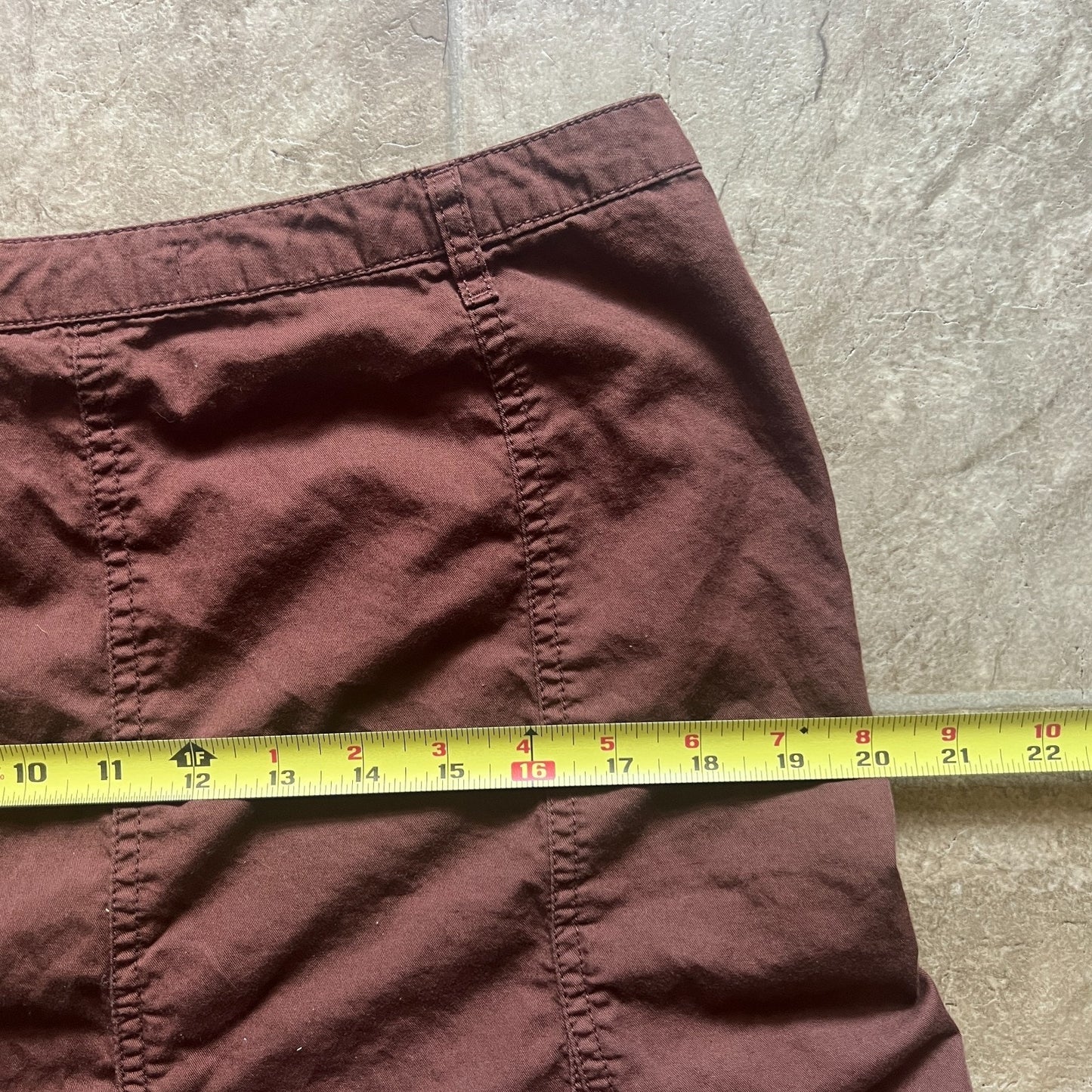 French Cuff Womens Midi Skirt Size 12 Chocolate Brown Pleated