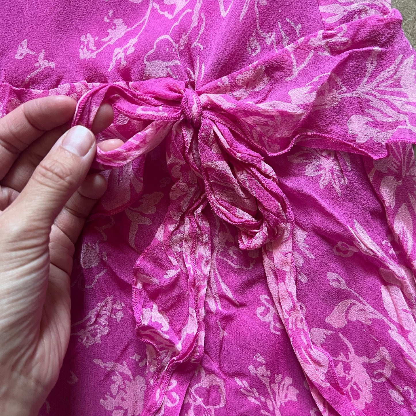 Vtg Y2K Jonathan Martin Midi Dress 100% Silk Floral Fairy Feminine Elle Woods