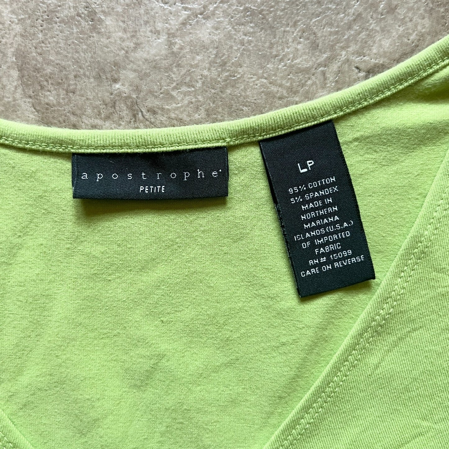 Vintage Y2K Apostrophe Womens Chartreuse Green Top Size LP Ruched Circle Ring