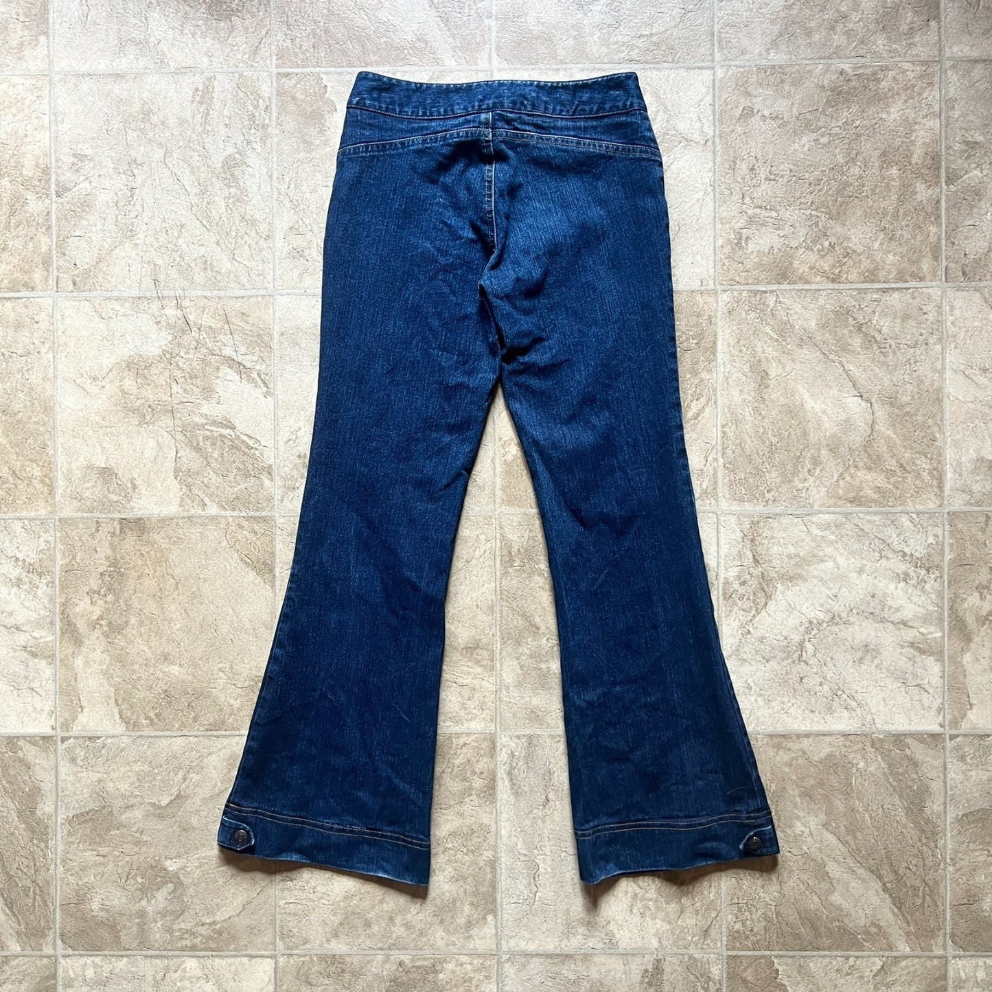 Vintage Y2K 2003 Old Navy Girls Flare Jeans Size 12 Dark Wash Wide Leg