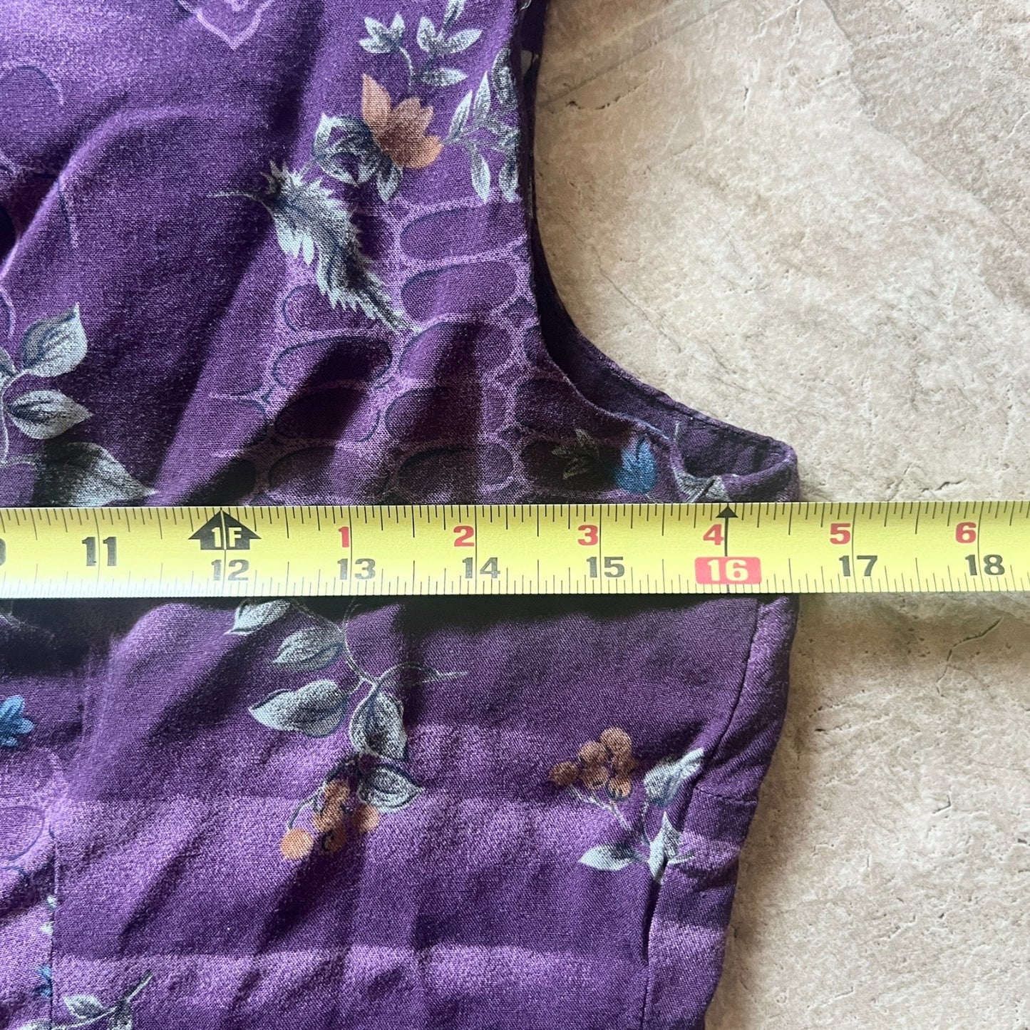 Vintage 90s Womens Midi Dress Purple Floral Sleeveless