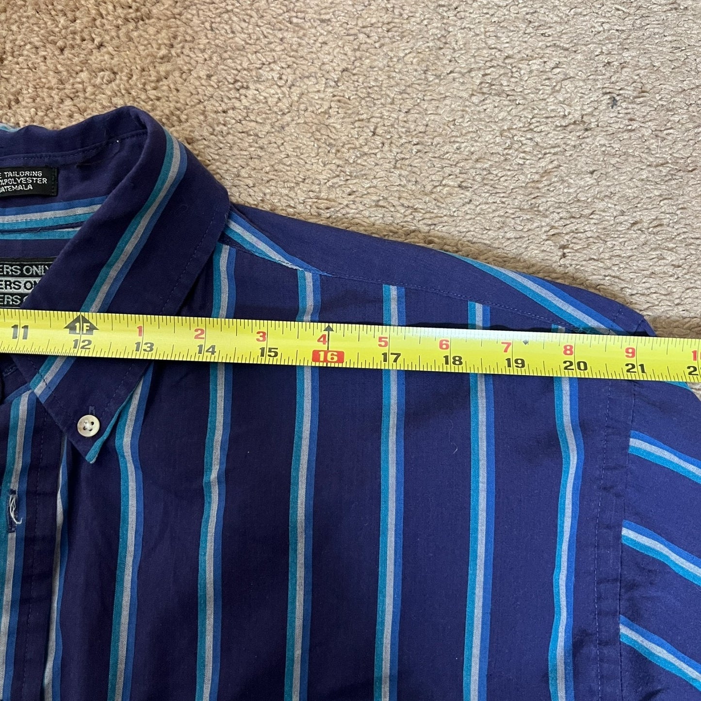 Vtg 90s Members Only Button-down Blue Striped Classic Preppy Nautical Maximalist