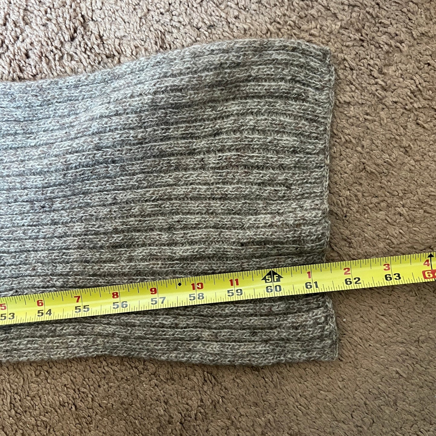 Wool Blend Ribbed Knit Scarf Gray Beige Minimalist Cozy Classic Fall Winter