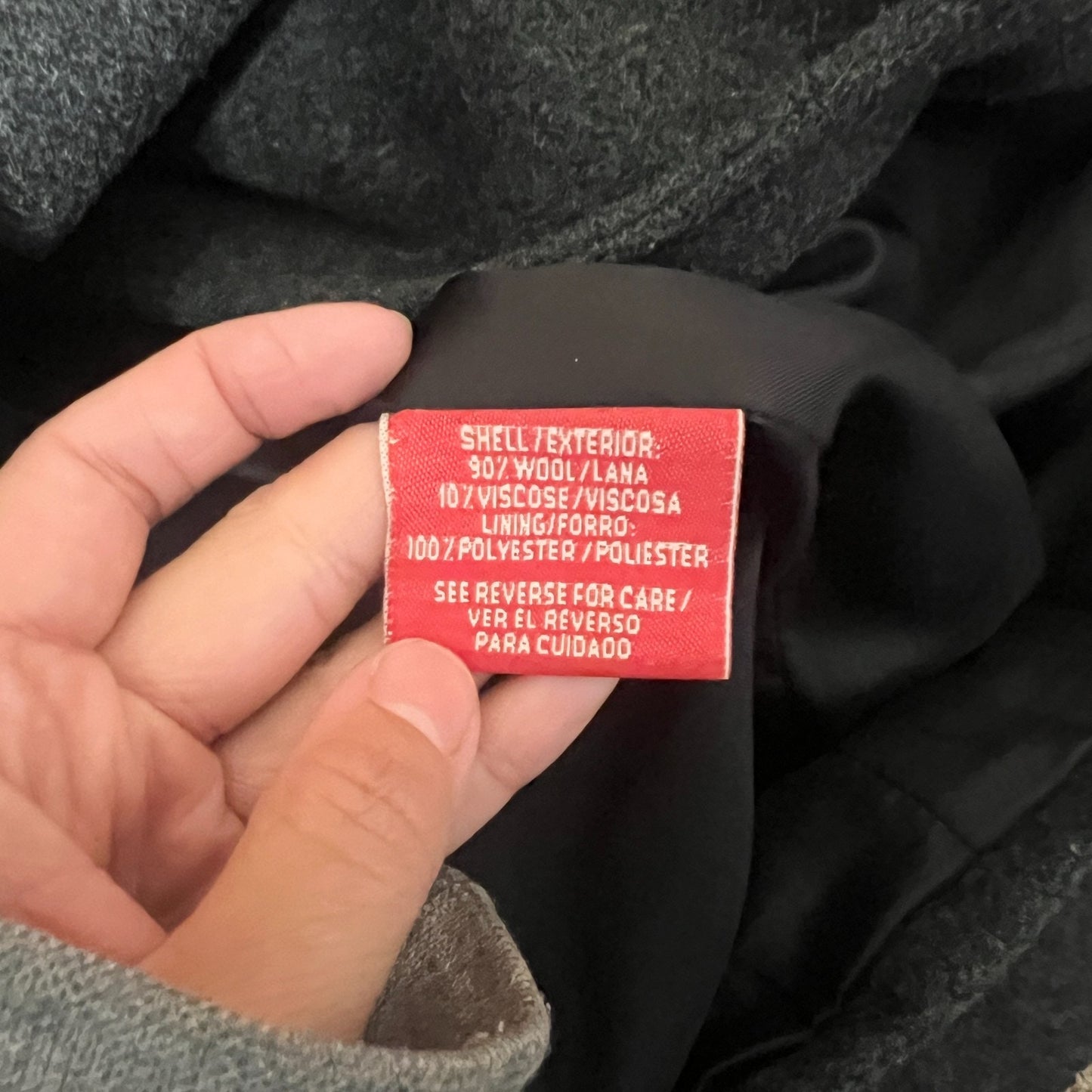 Esprit Womens Double Breasted Wool Pea Coat Size L Gray Classic Preppy