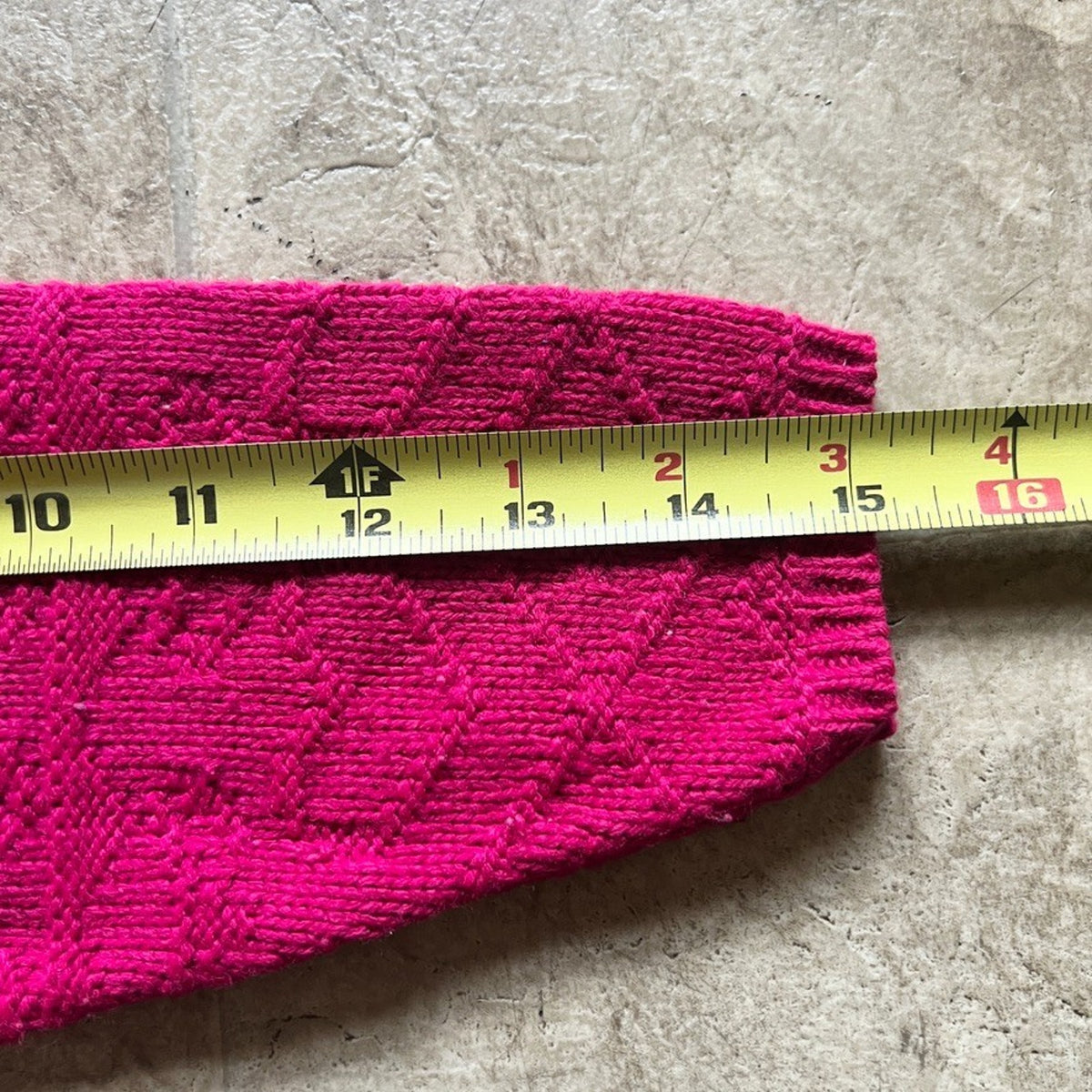 Vtg 80s Red Camel Girls Knit Sweater 5/6 Raspberry Pink Geometric Vibrant Cozy