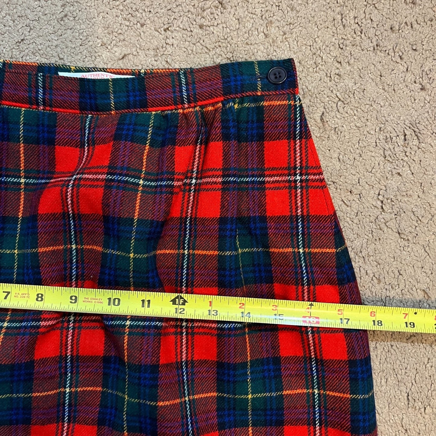 Vintage Pendleton Womens Tartan Plaid Midi Skirt Size 8 Pure Virgin Wool Red Blue Made in USA