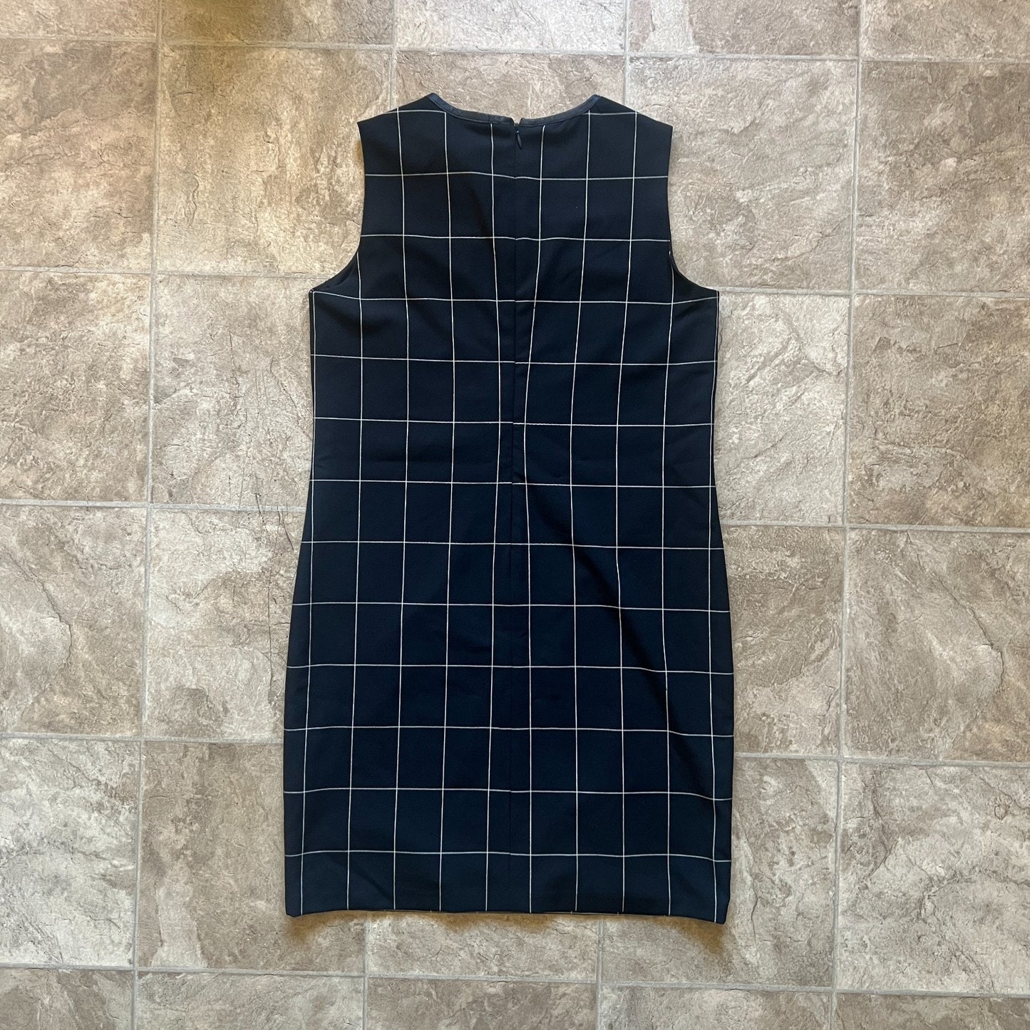 Lauren Ralph Lauren Womens Sheath Dress Size 4 Black White Plaid Checkered Sleeveless Light-weight Formal Career