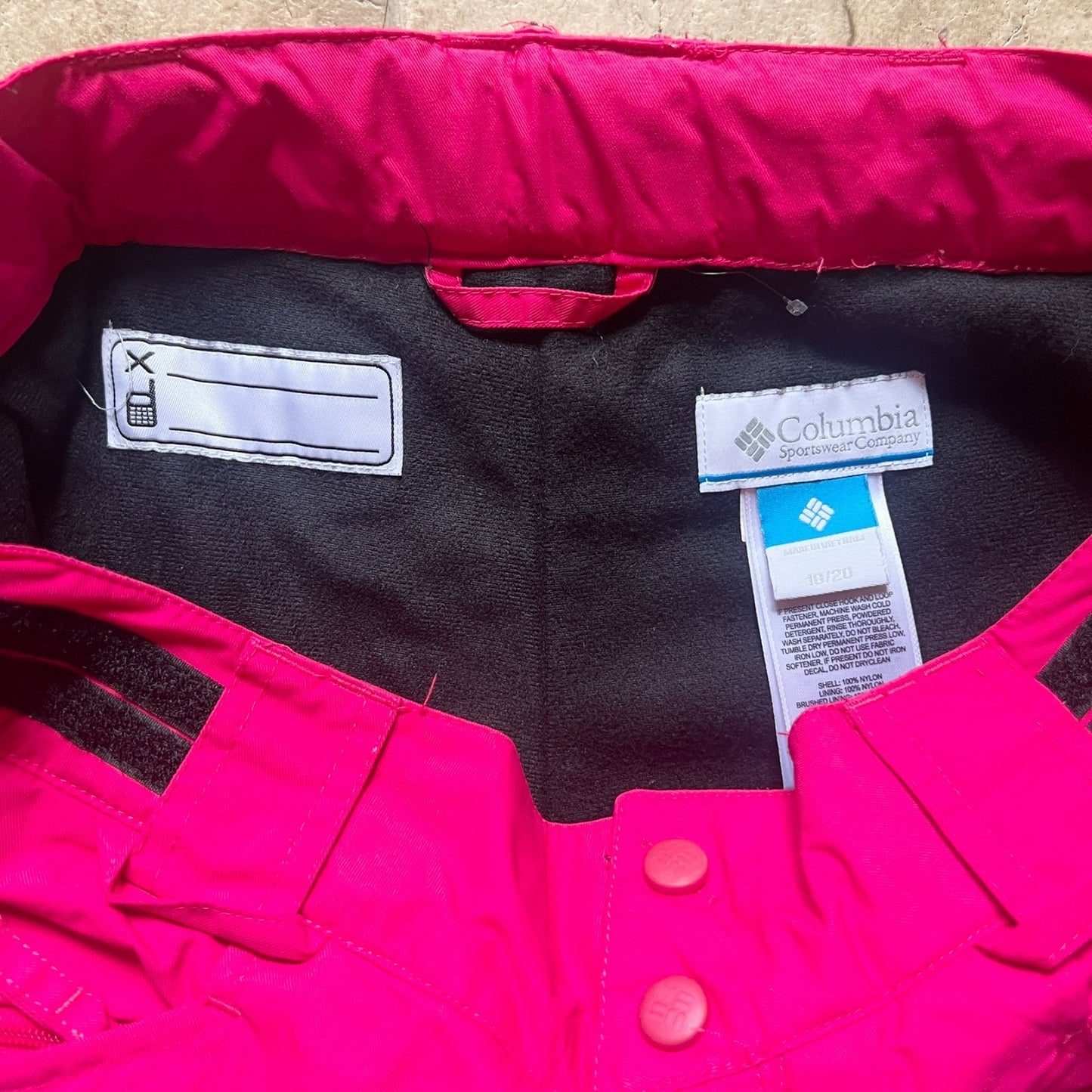 Columbia Omni-Tech Snow Ski Pants Youth Size 18/20 Hot Pink Insulated Snowboarding