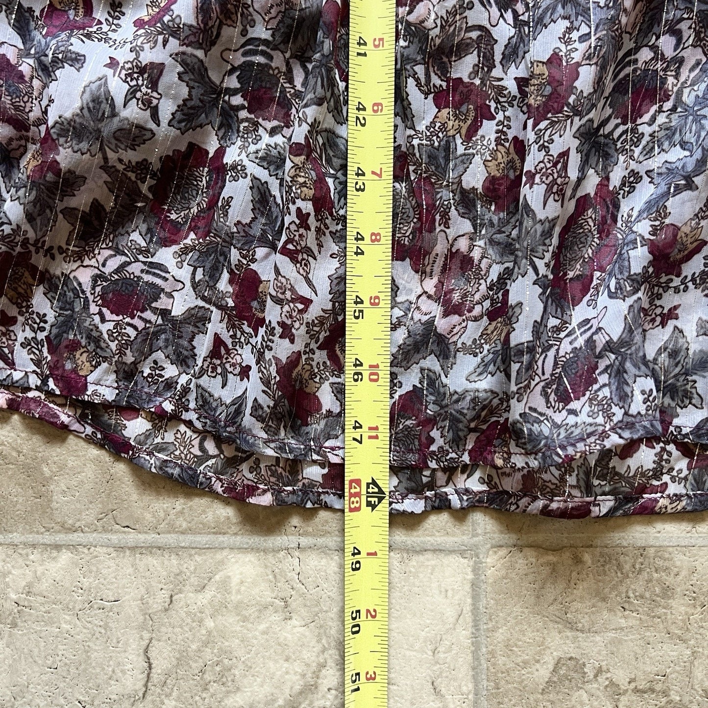 Sweet Magna Womens Maxi Dress Burgundy Purple Paisley Mixed Pattern Smocked