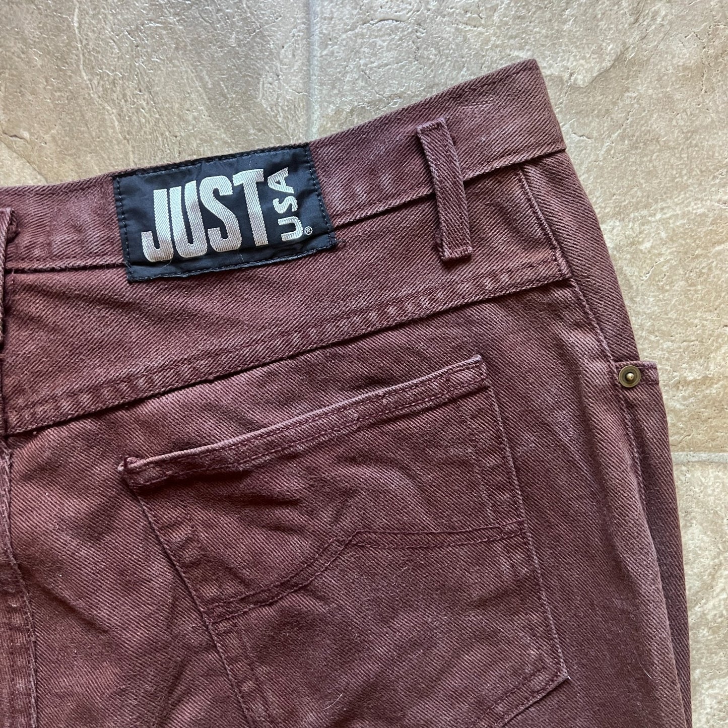 Vintage 90s Just USA Womens Brown Jeans Size 18 Straight Leg Classic
