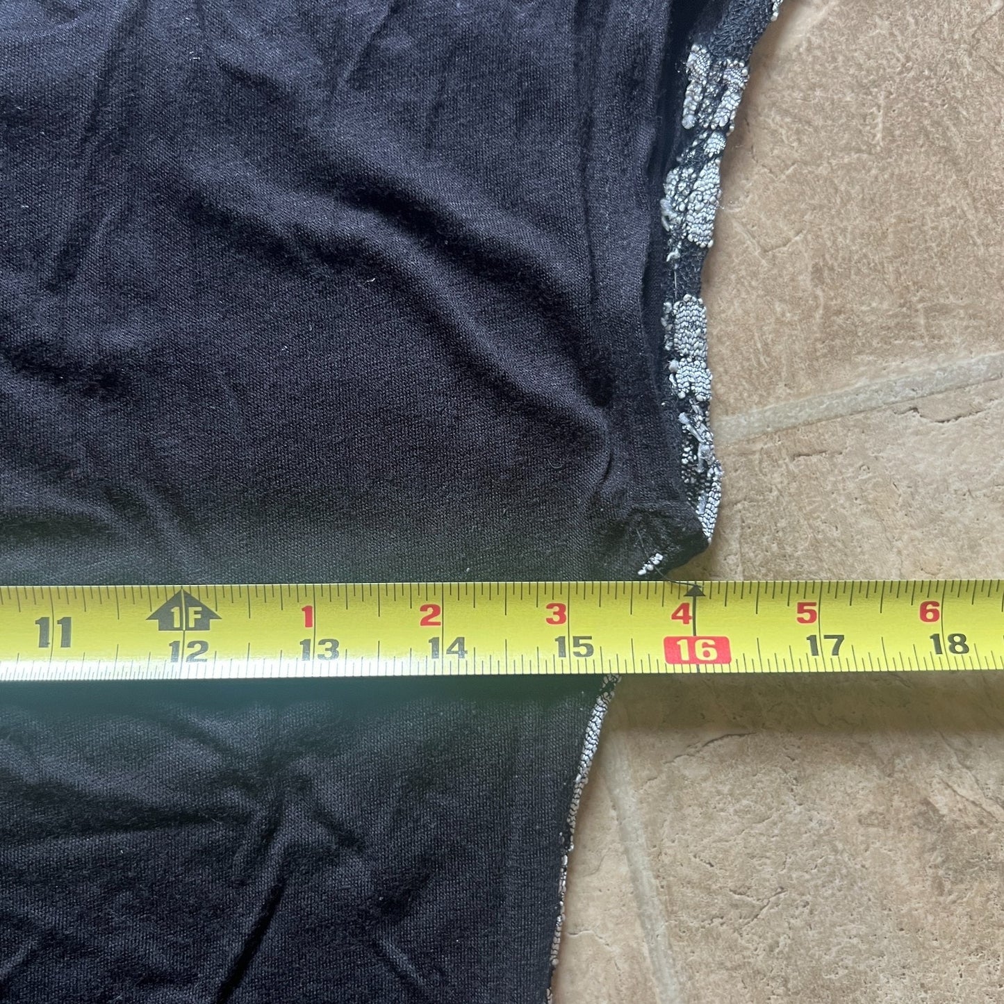 Vtg Y2K Panhandle Slim Top M Black Silver Floral