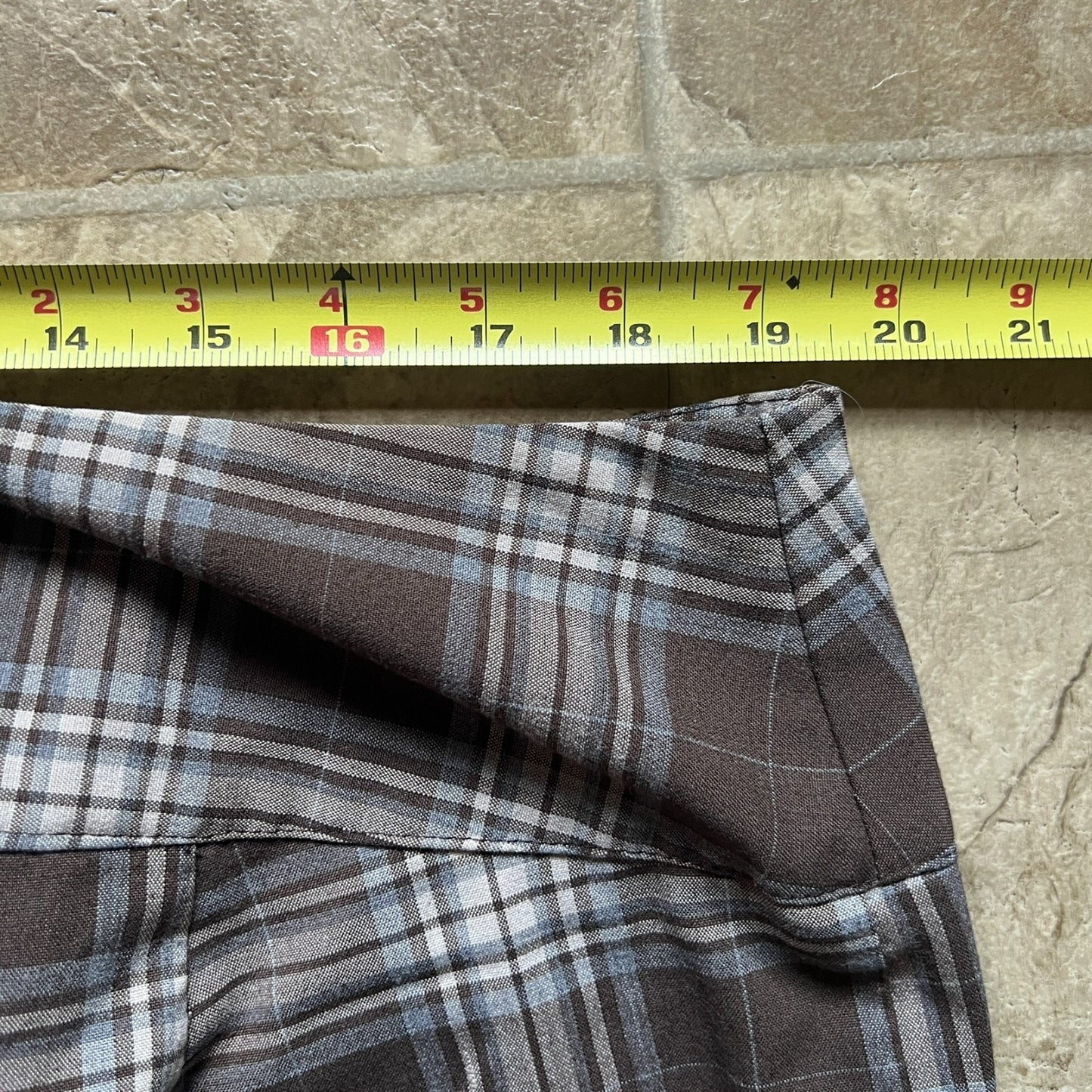 Vintage Y2K Dots Womens Plaid Trousers Size 18 Brown Dark Academia Office Siren