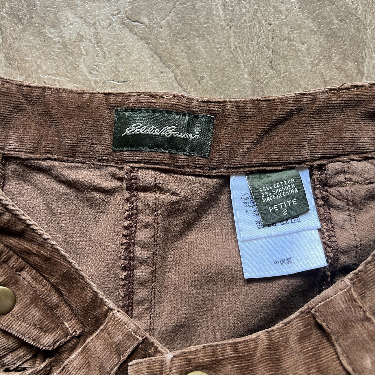 Eddie Bauer Womens Brown Corduroy Midi Long Skirt Size 2 Petite Whimsigoth Boho