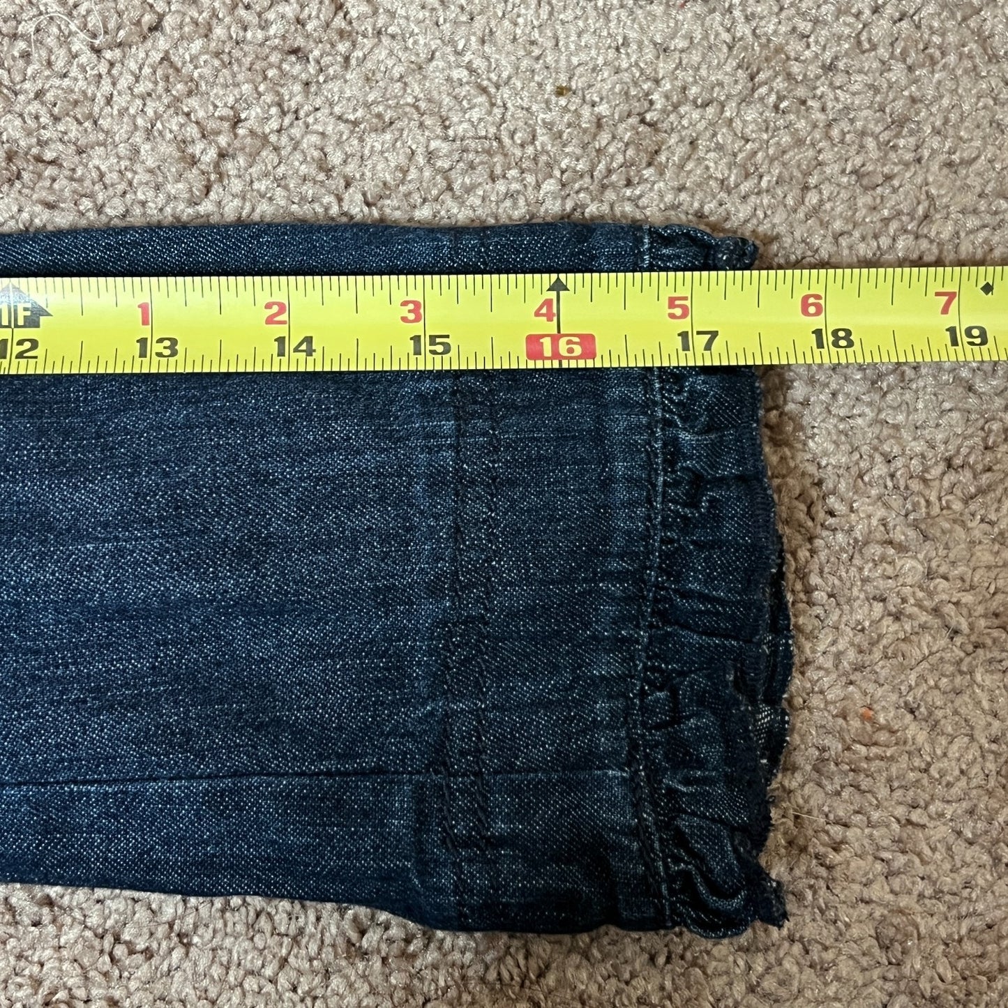 Ann Taylor Denim Ruffled Jacket Size 2P Y2K Office Siren Preppy Feminine Classic Formal