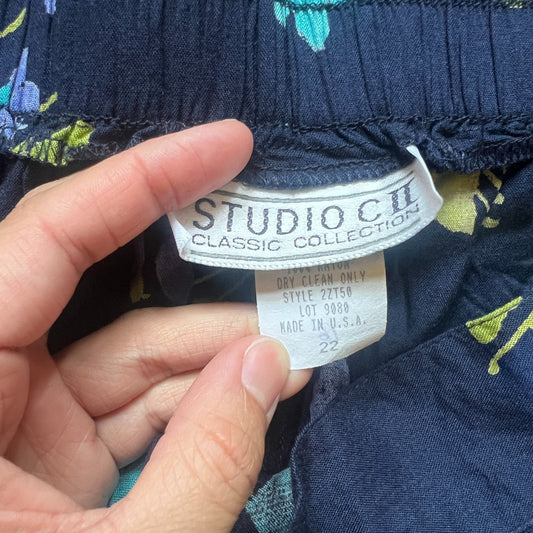 Vtg 90s Floral Midi Skirt Multi-color Cottagecore Bloomcore Whimsical Romantic