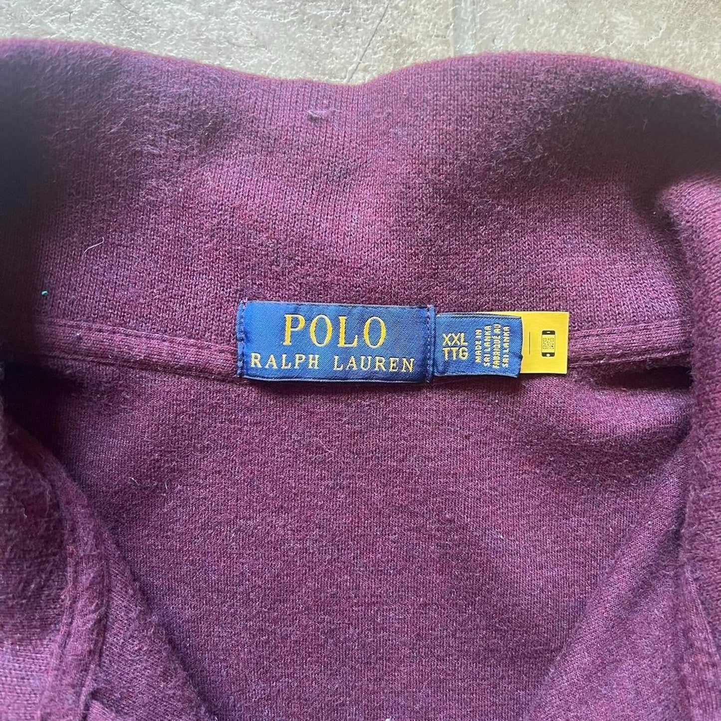 Polo Ralph Lauren Mens 1/4 Zip Sweater Size XXL Burgundy Purple Embroidered Pony Logo