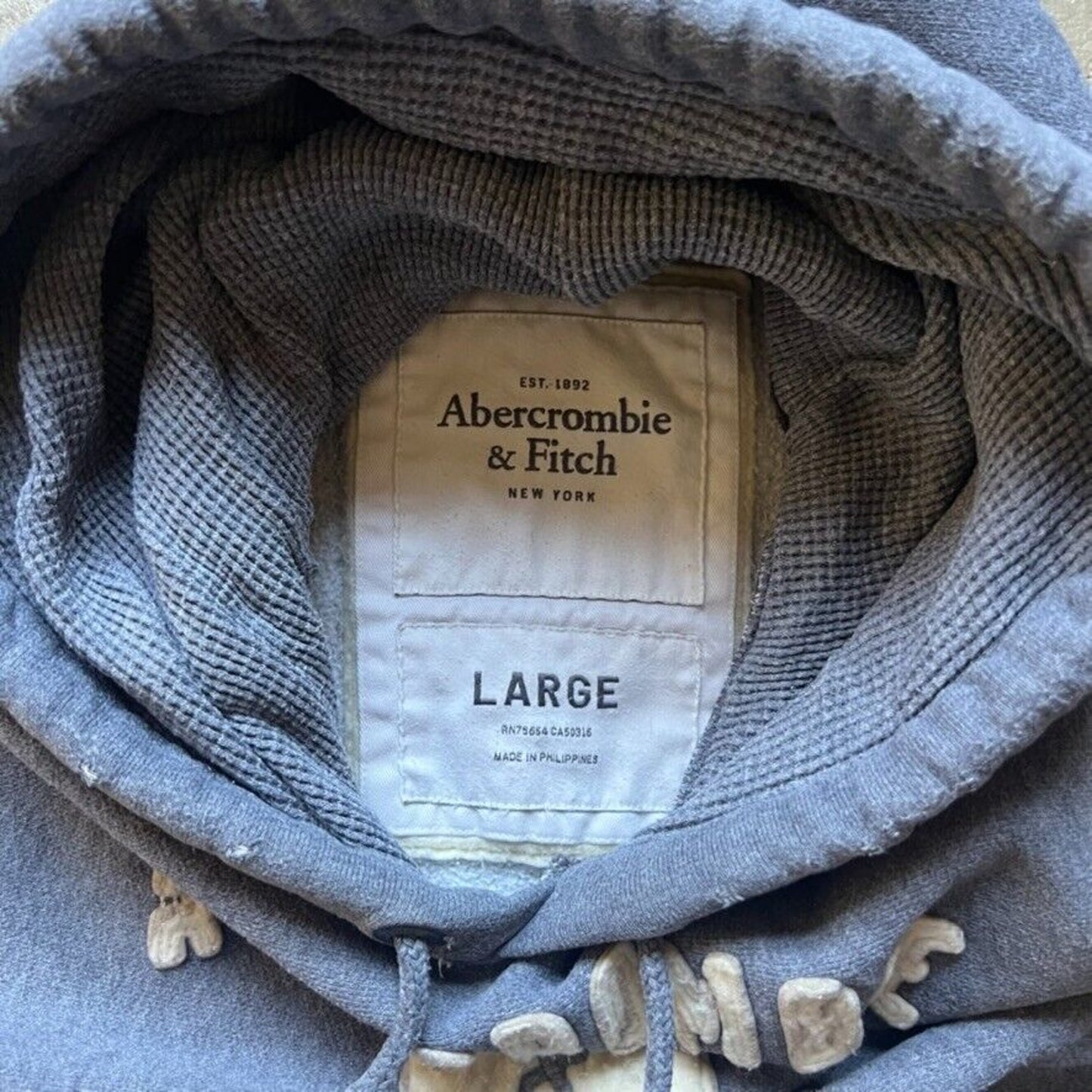 Vintage Y2K Abercrombie & Fitch Mens Hoodie L Muscle Fit Gray