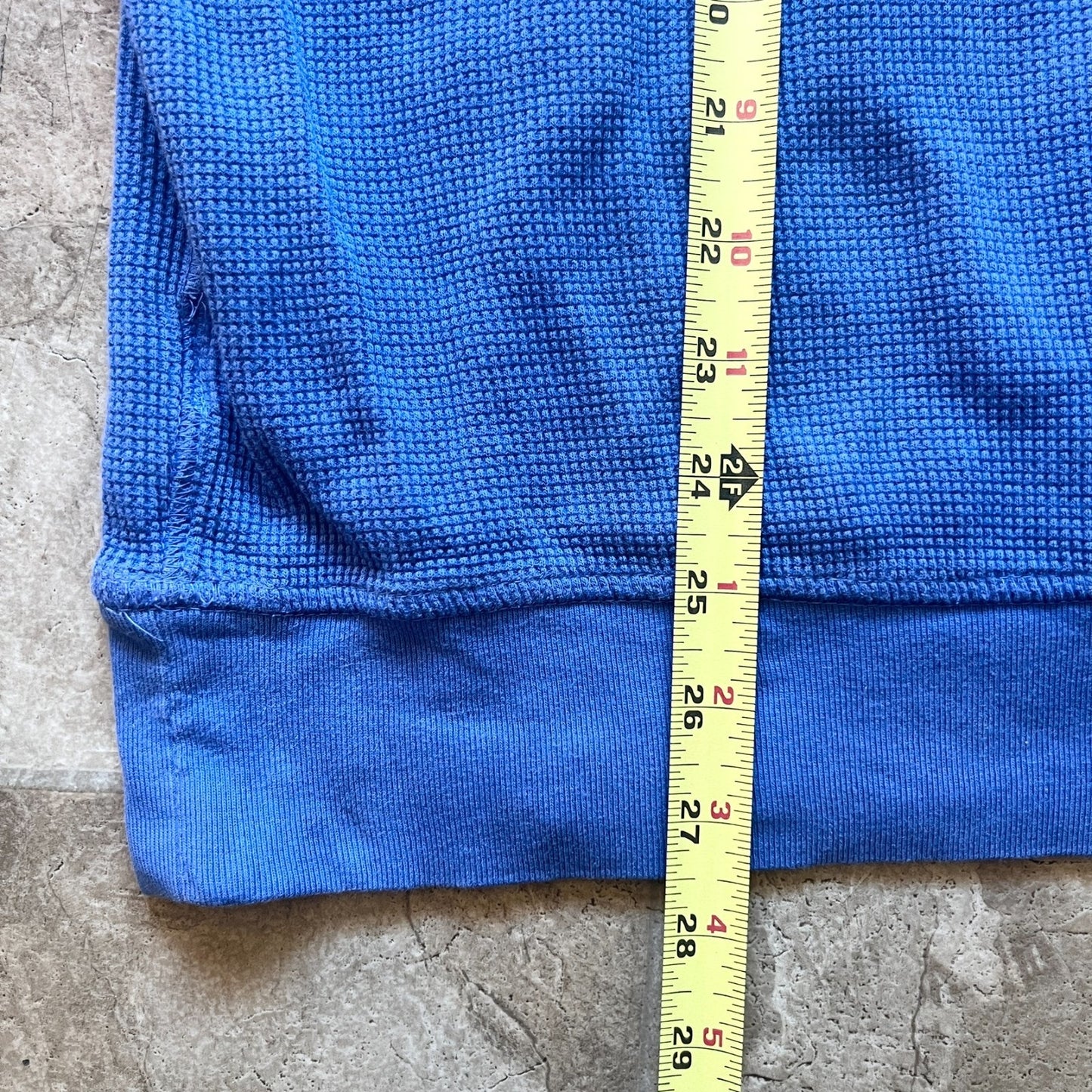 American Living Mens Waffle Knit Hooded Sweatshirt Size L Cornflower Blue Skater Classic