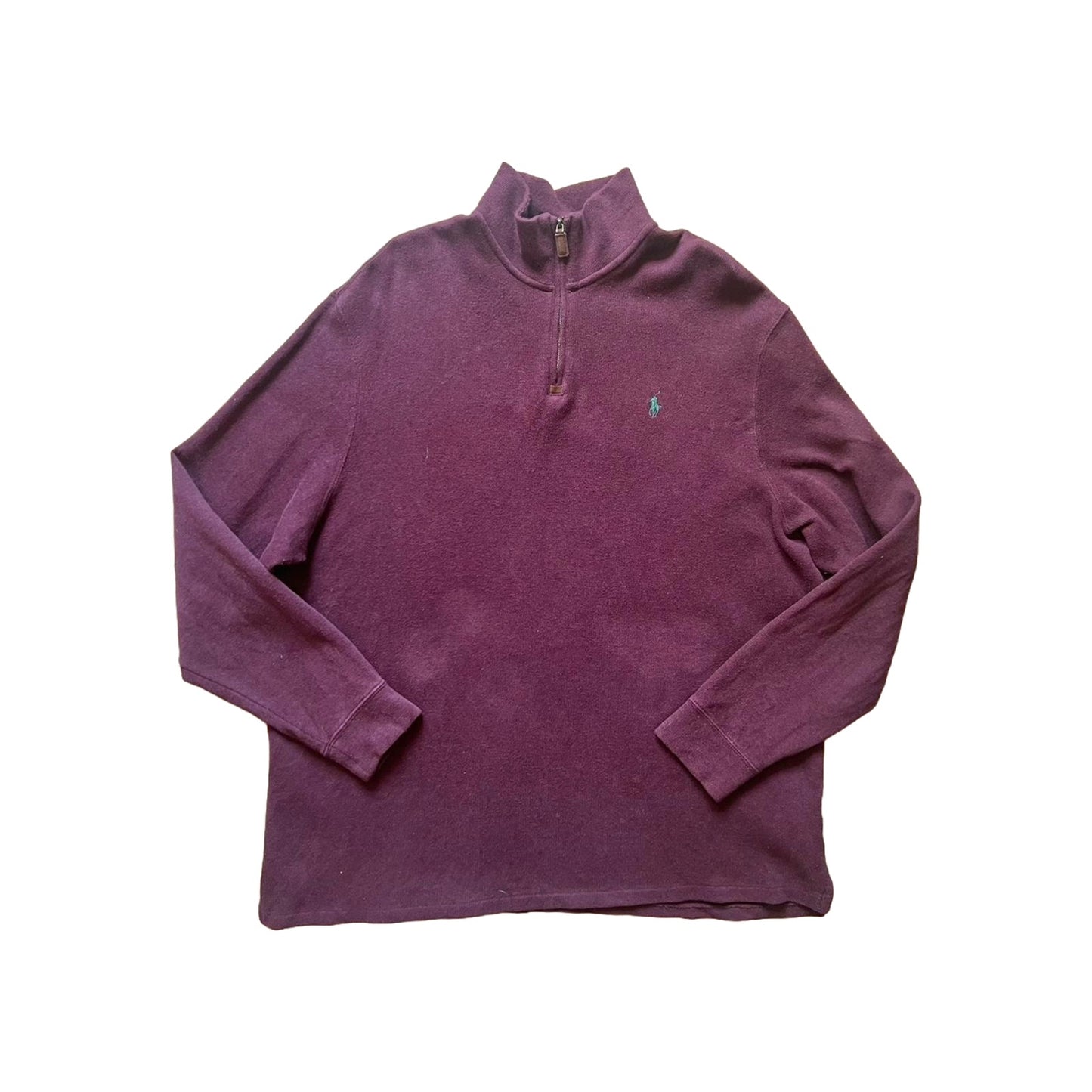 Polo Ralph Lauren Mens 1/4 Zip Sweater Size XXL Burgundy Purple Embroidered Pony Logo