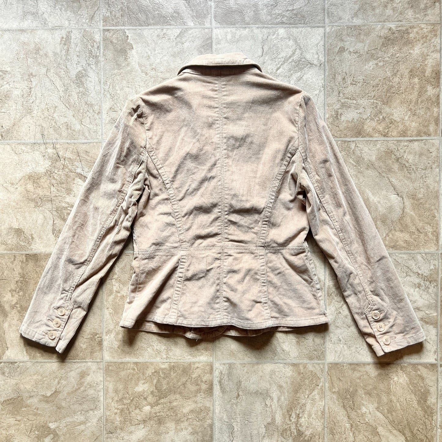 St. John's Bay Womens Corduroy Jacket Size Petite S Tan Button Front