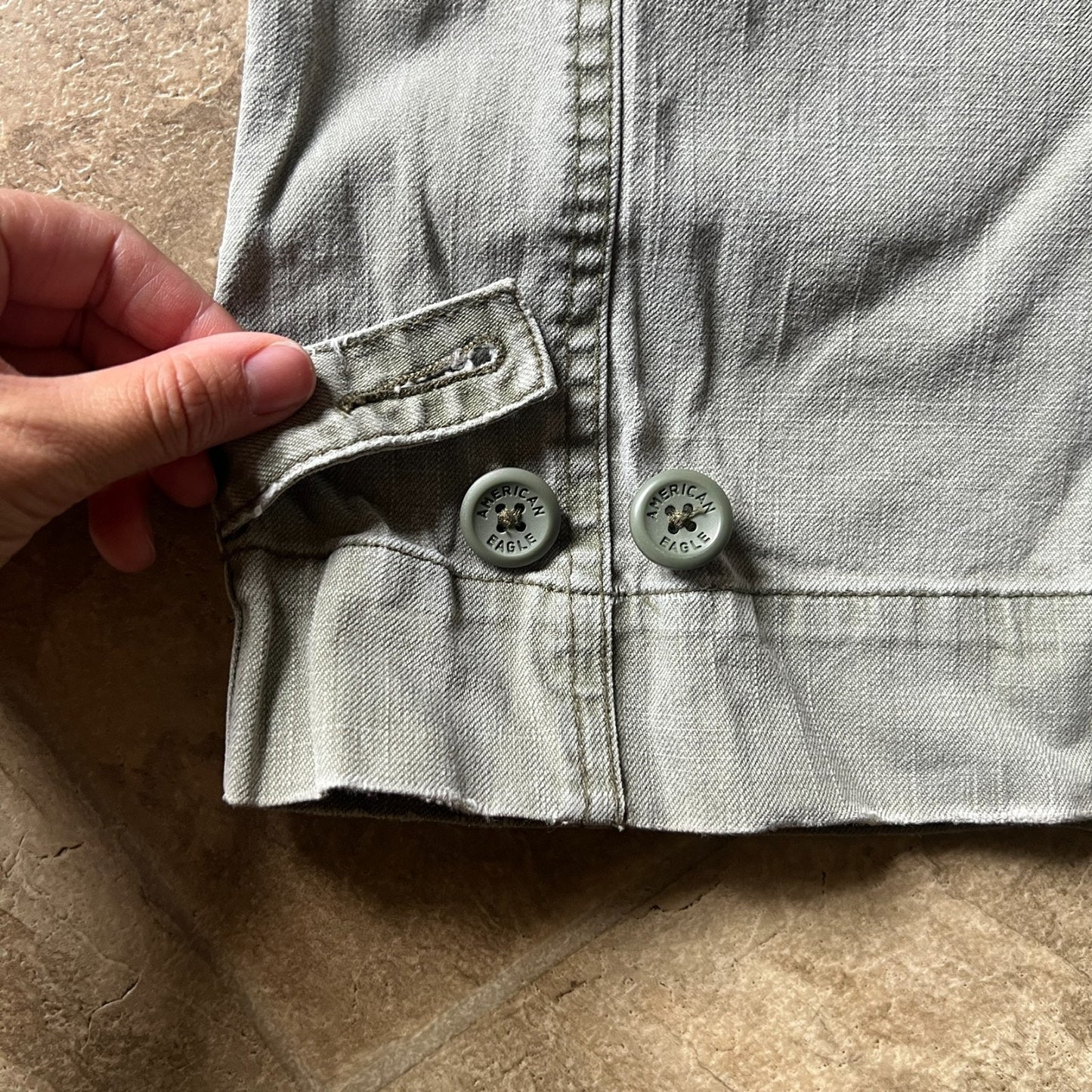 Vintage Y2K American Eagle Womens Jeans Size 8 Sage Green Low Rise Grunge