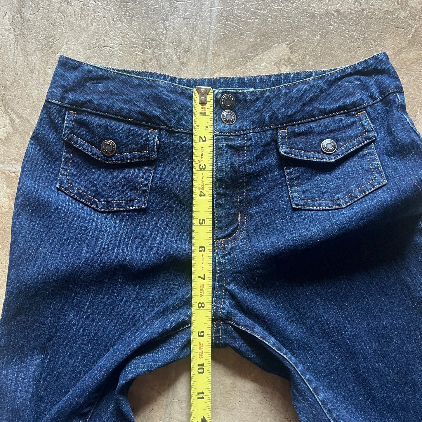 Vintage Y2K 2003 Old Navy Girls Flare Jeans Size 12 Dark Wash Wide Leg