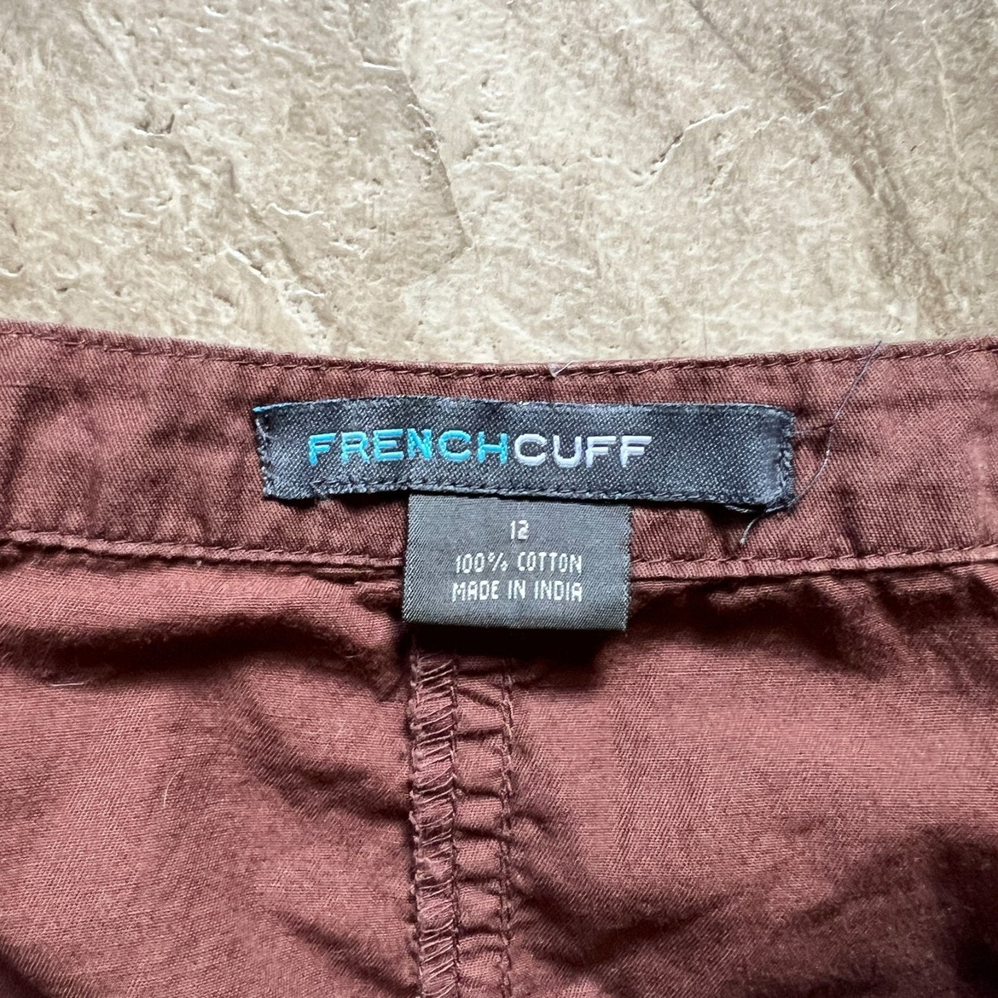 French Cuff Womens Midi Skirt Size 12 Chocolate Brown Pleated
