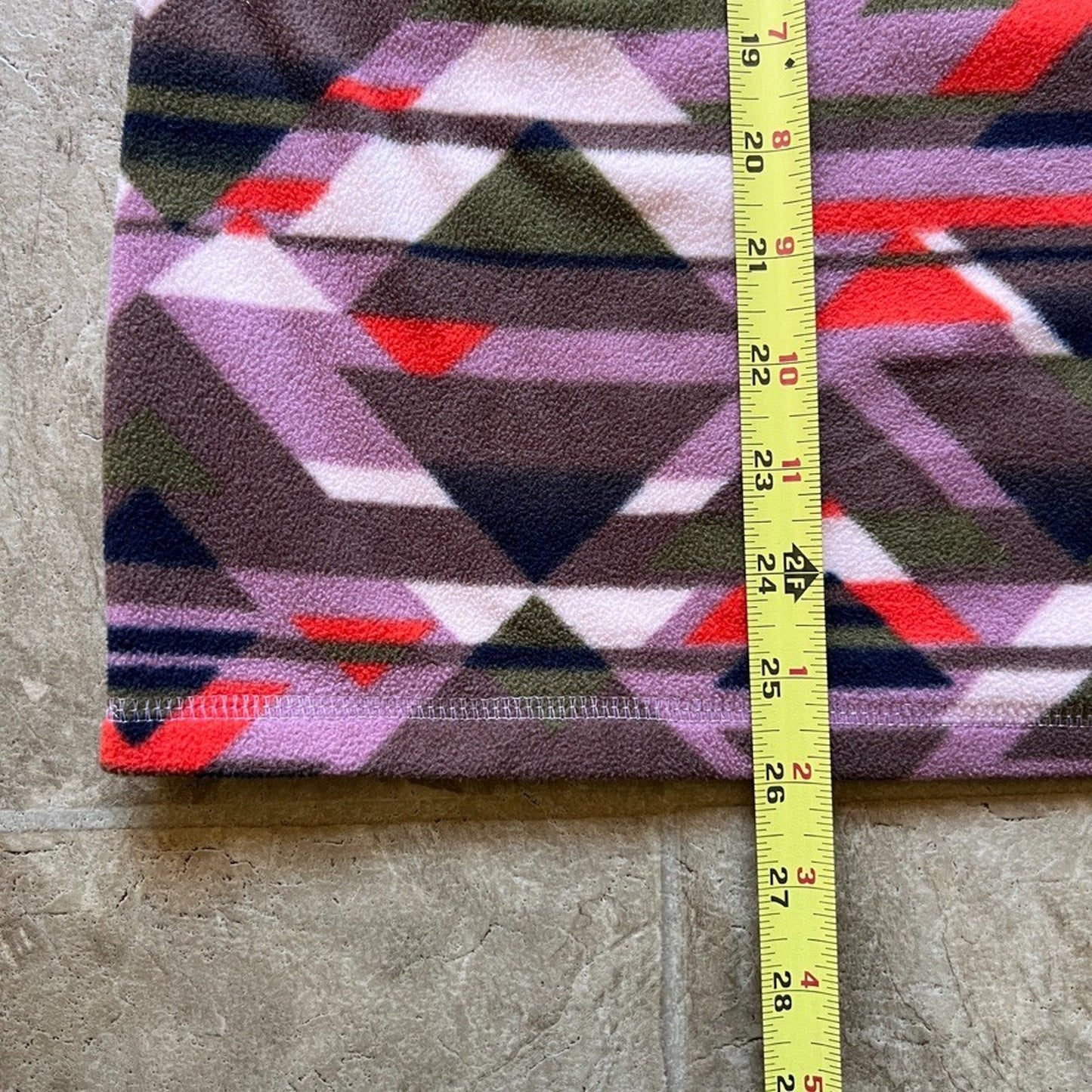 Eddie Bauer Womens Fleece 1/4 Zip Sweater Size M Multi-color Geometric Tribal Mountain Outdoor Hiking