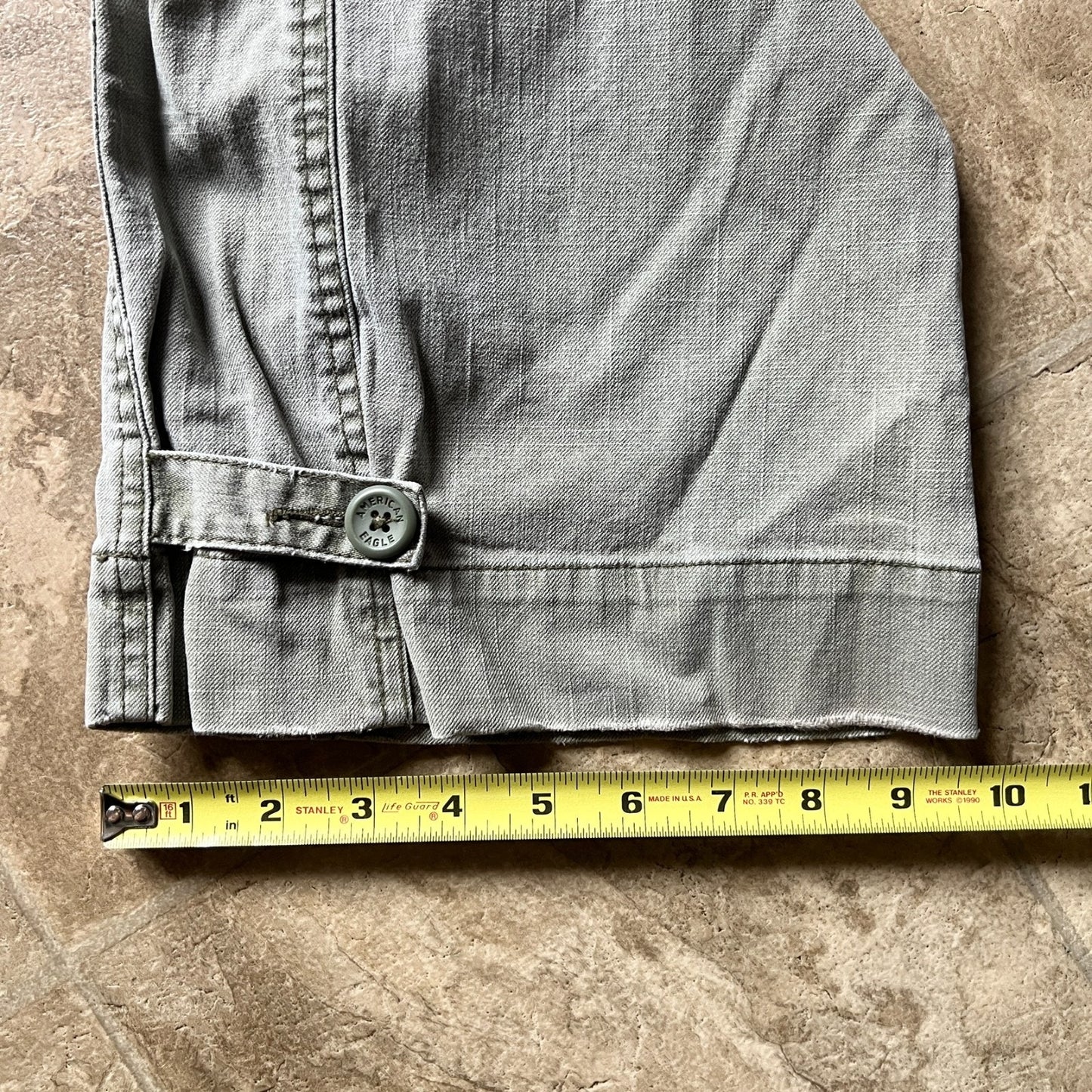 Vintage Y2K American Eagle Womens Jeans Size 8 Sage Green Low Rise Grunge
