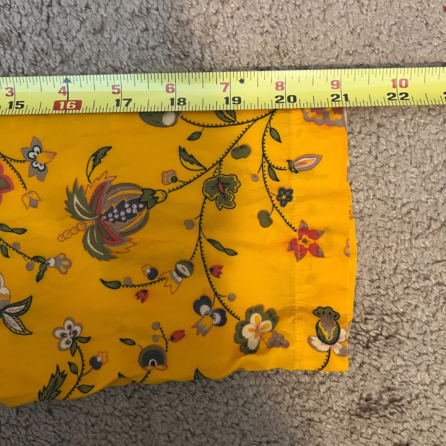 Vtg Liz Claiborne 100% Silk Blouse Mustard Yellow Paisley Floral Boho Maximalist