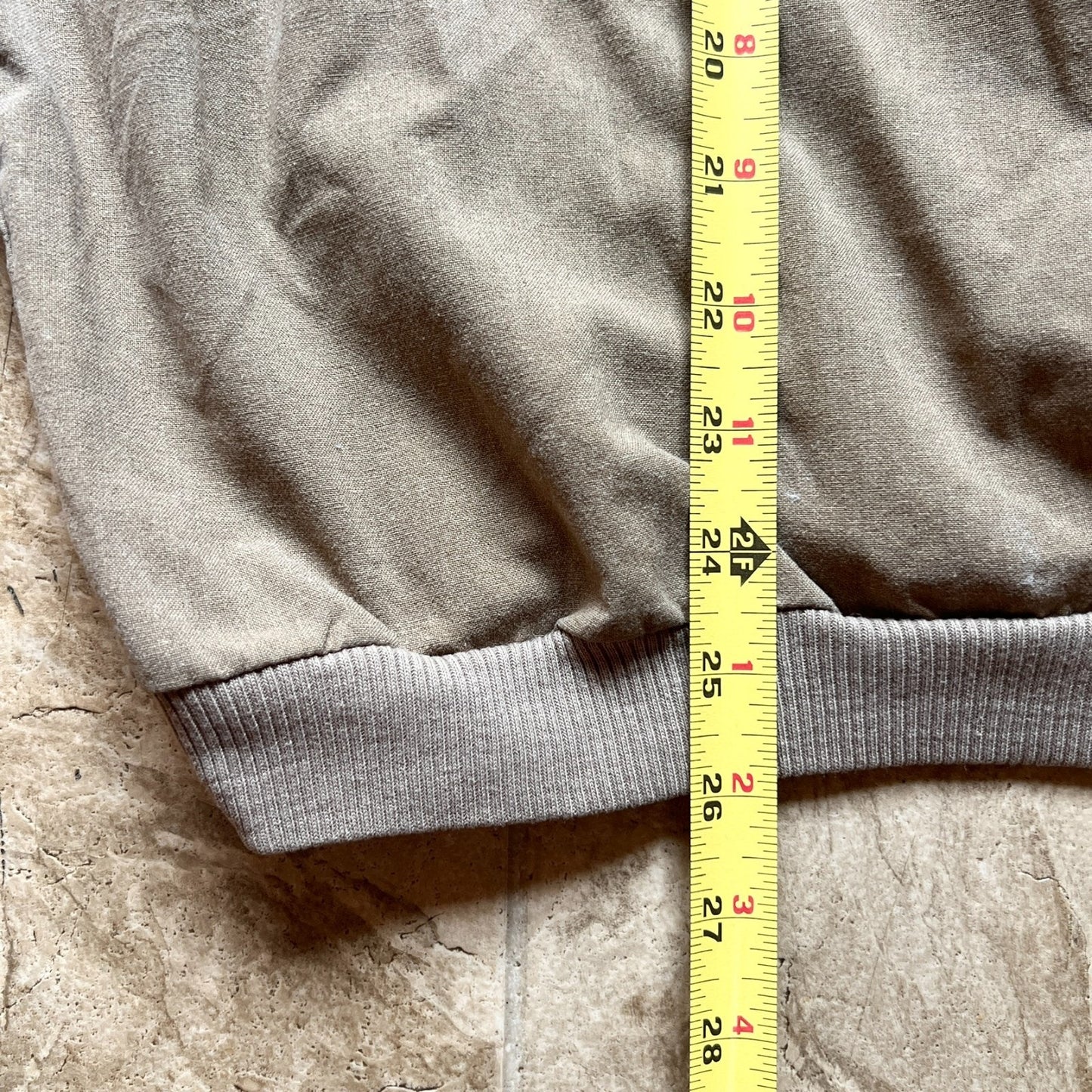 Vintage 90s Street Scenes Mens Long Sleeve Top Size L Tan Striped Slouchy Light-weight Grunge Skater